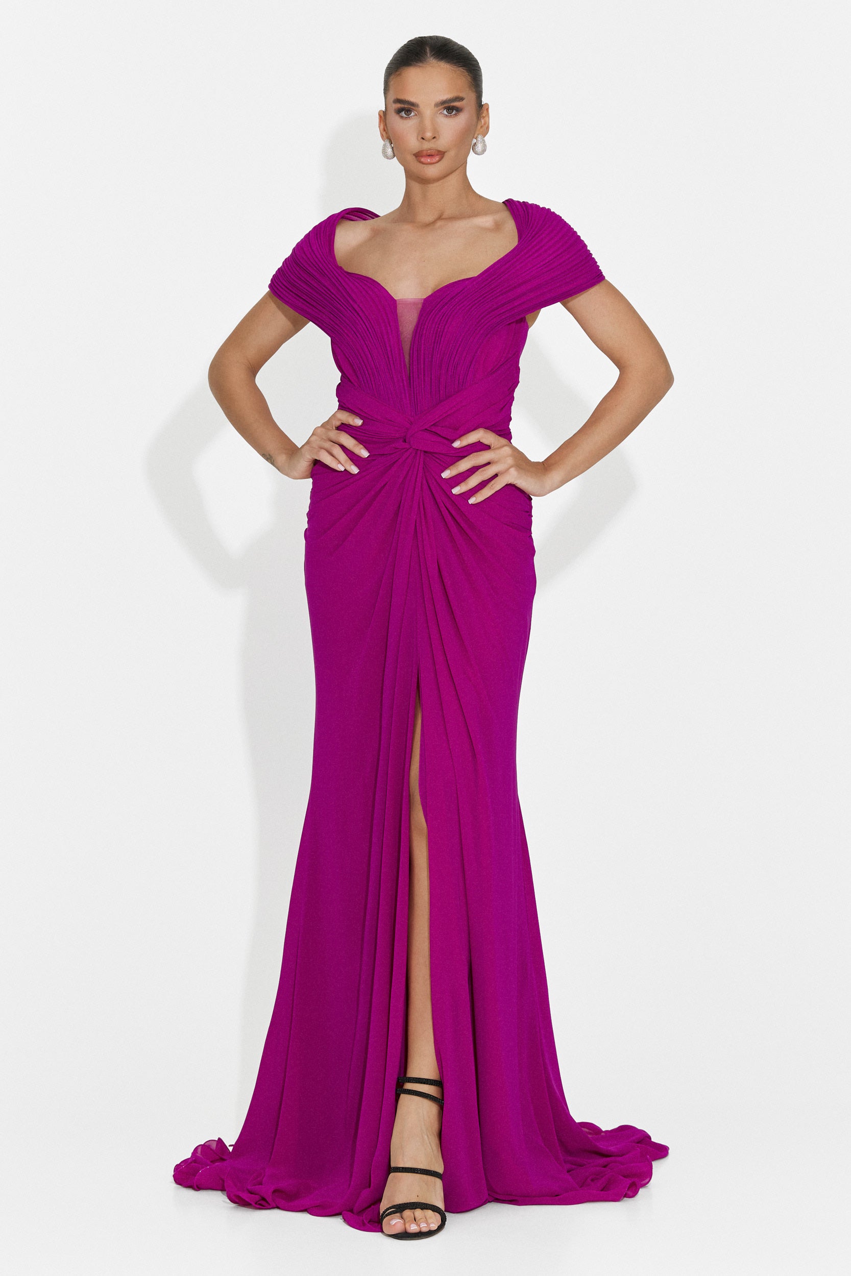Lungo Vestito Fucsia da Donna di Emilia Bogas