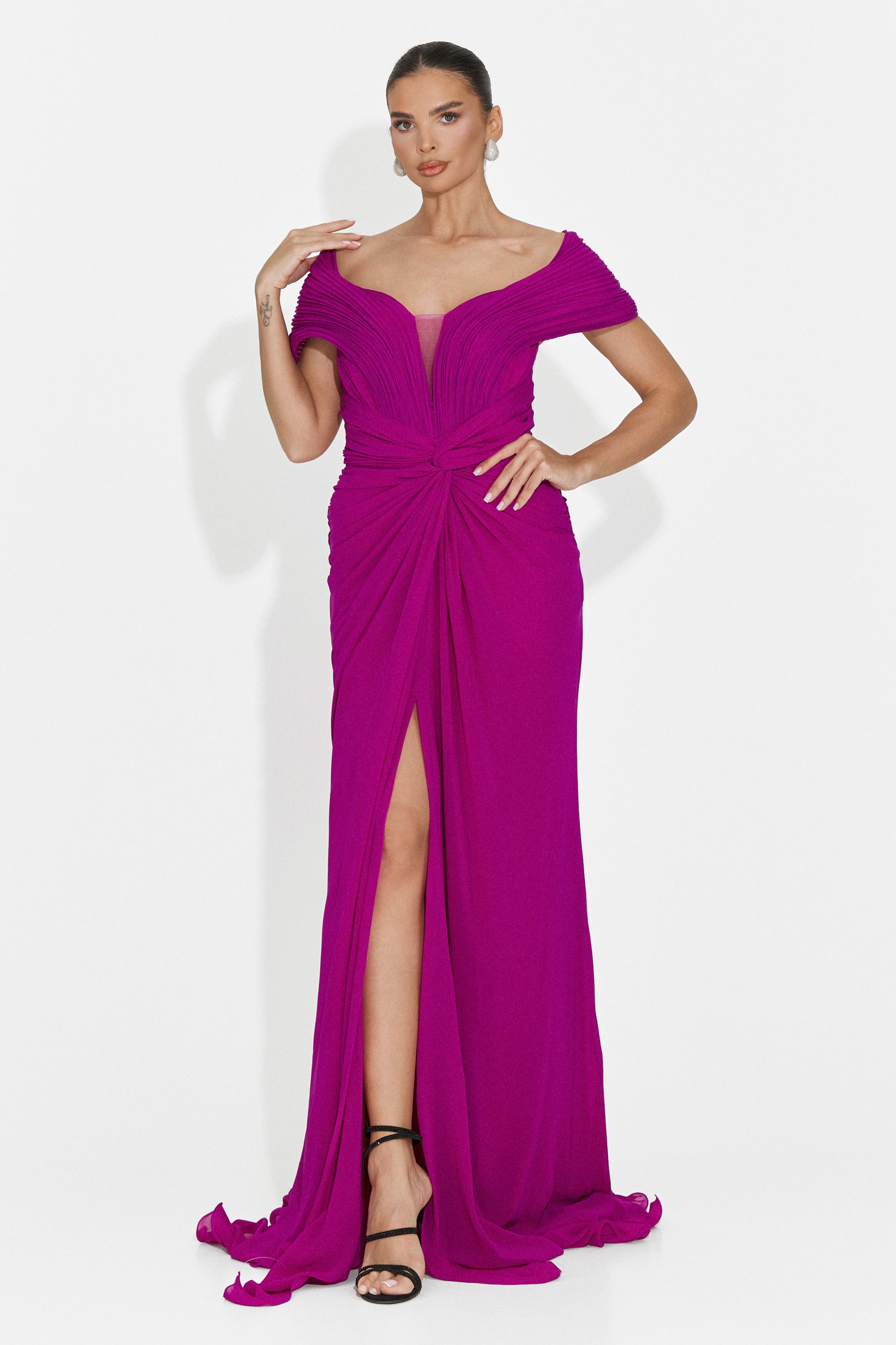 Lungo Vestito Fucsia da Donna di Emilia Bogas