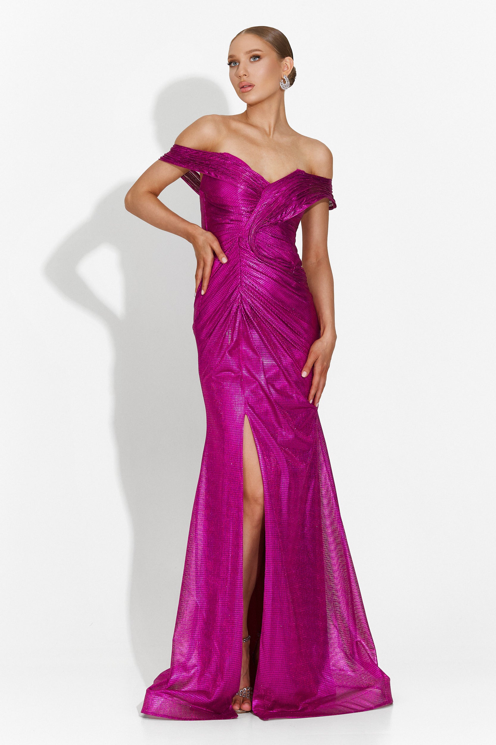 Abito lungo fucsia da donna Stephane Bogas