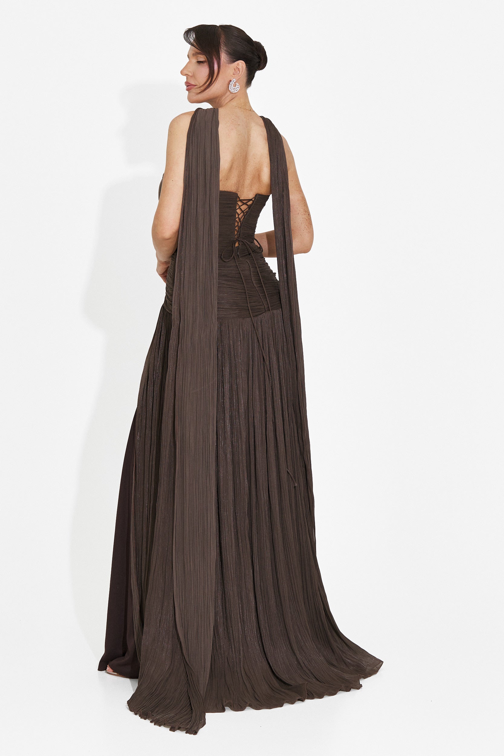 Abito Lungo Marrone da Donna di Gabielia Bogas
