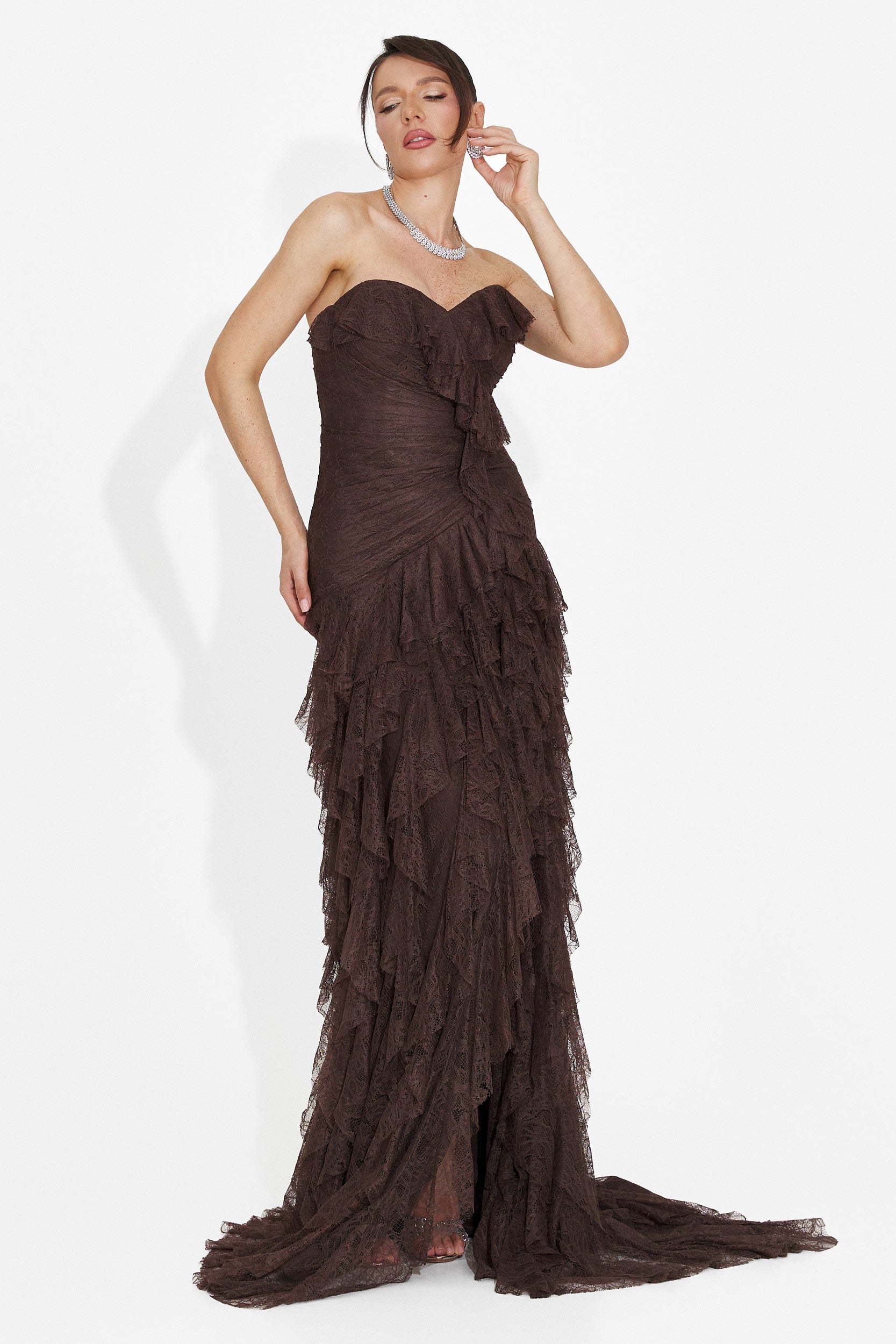 Rochie dama lunga maro Jesya Bogas