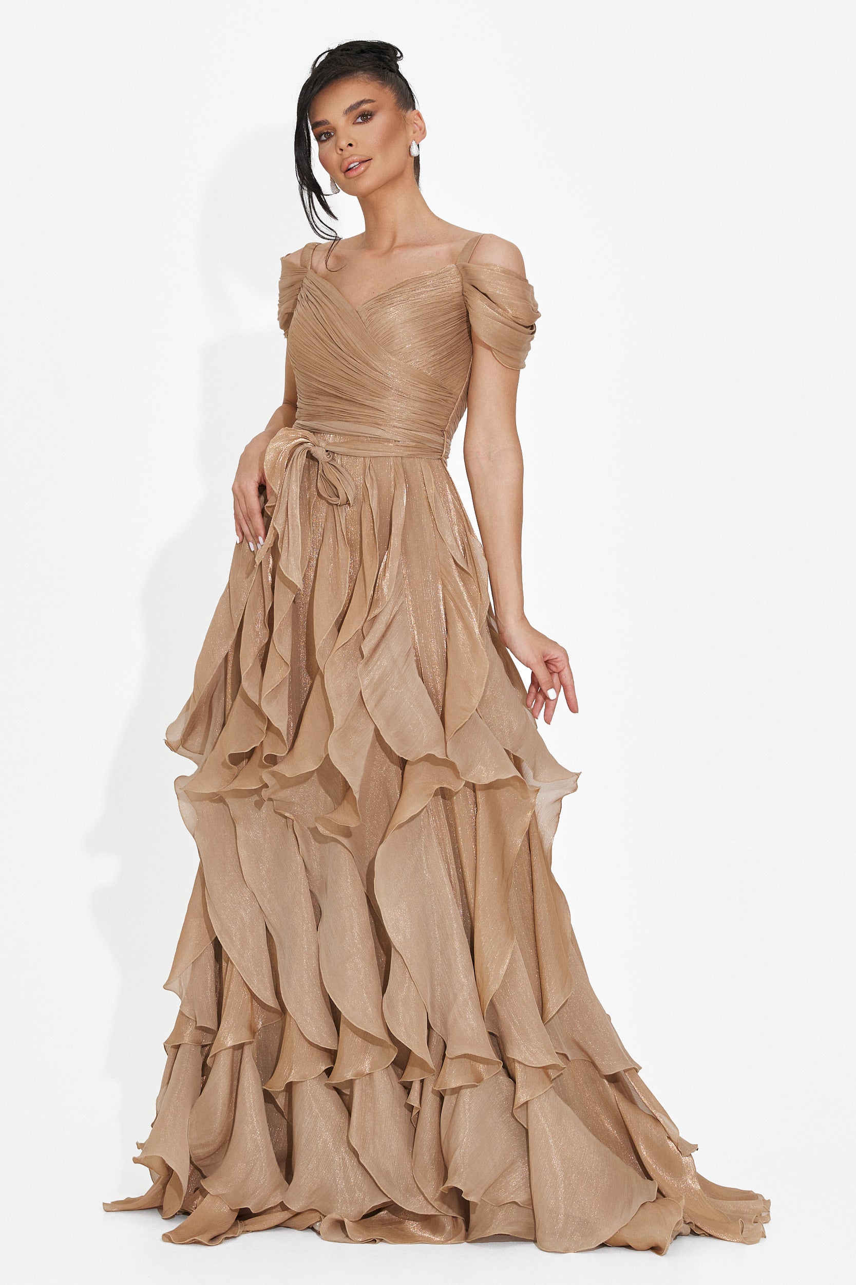 Rochie dama lunga maro Sandrina Bogas