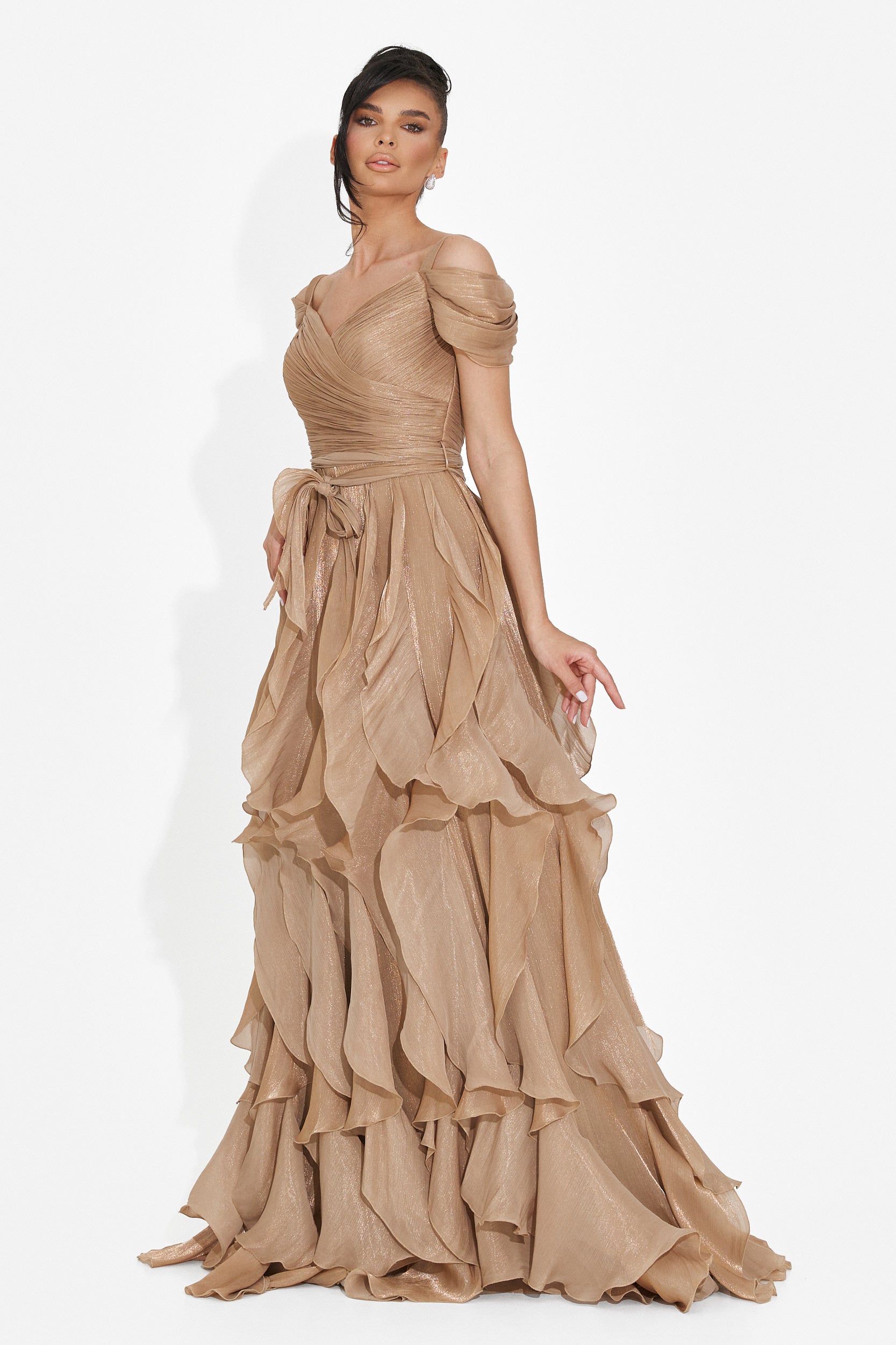 Rochie dama lunga maro Sandrina Bogas