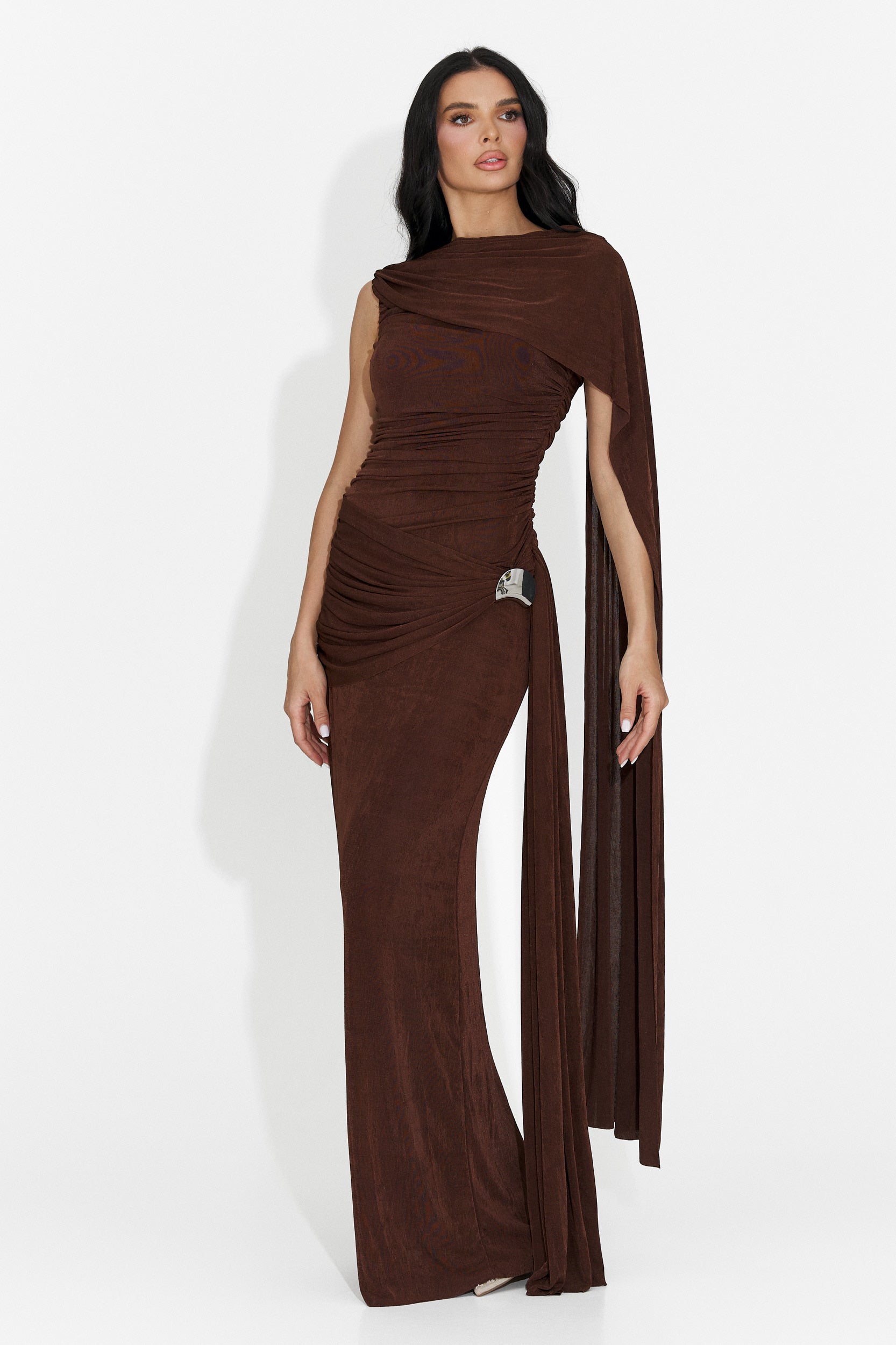 Rochie dama lunga maro Ursila Bogas