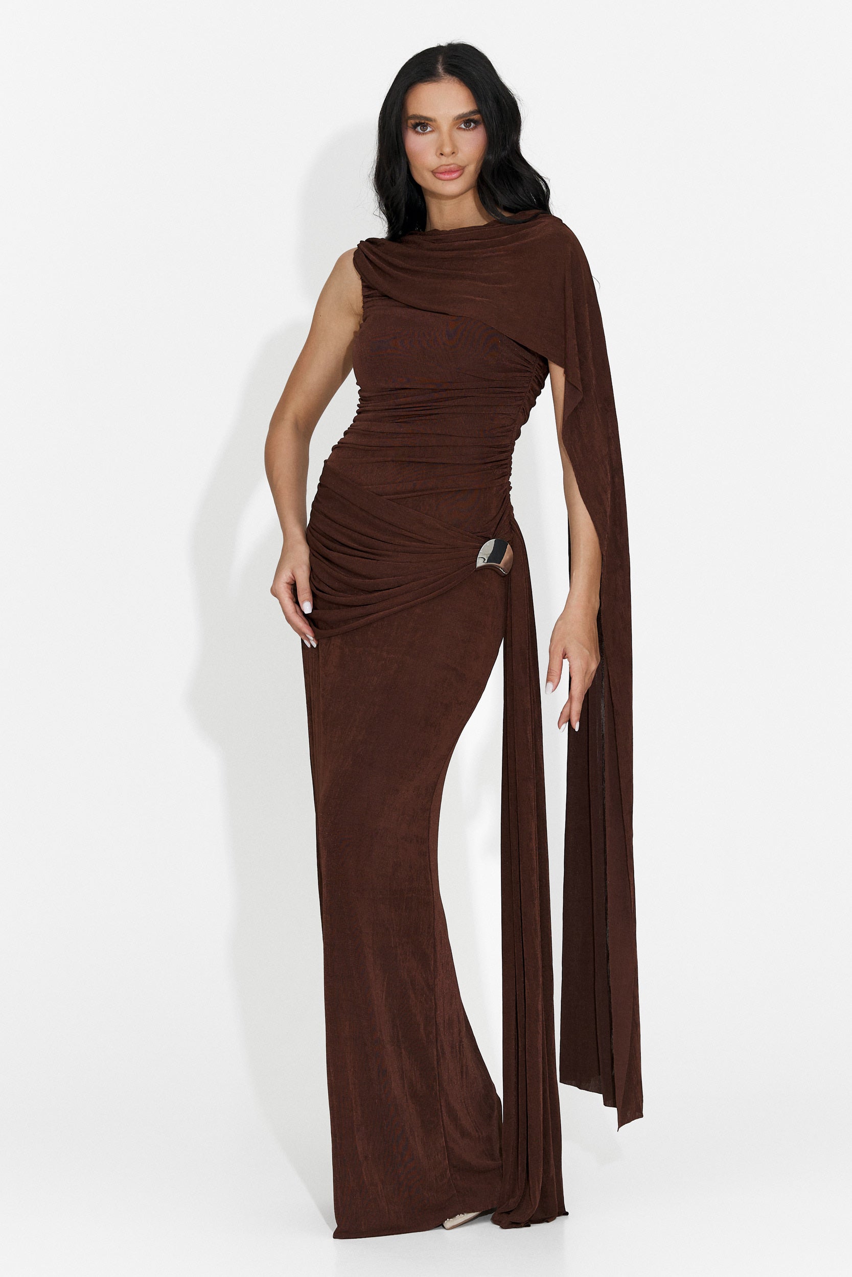Rochie dama lunga maro Ursila Bogas