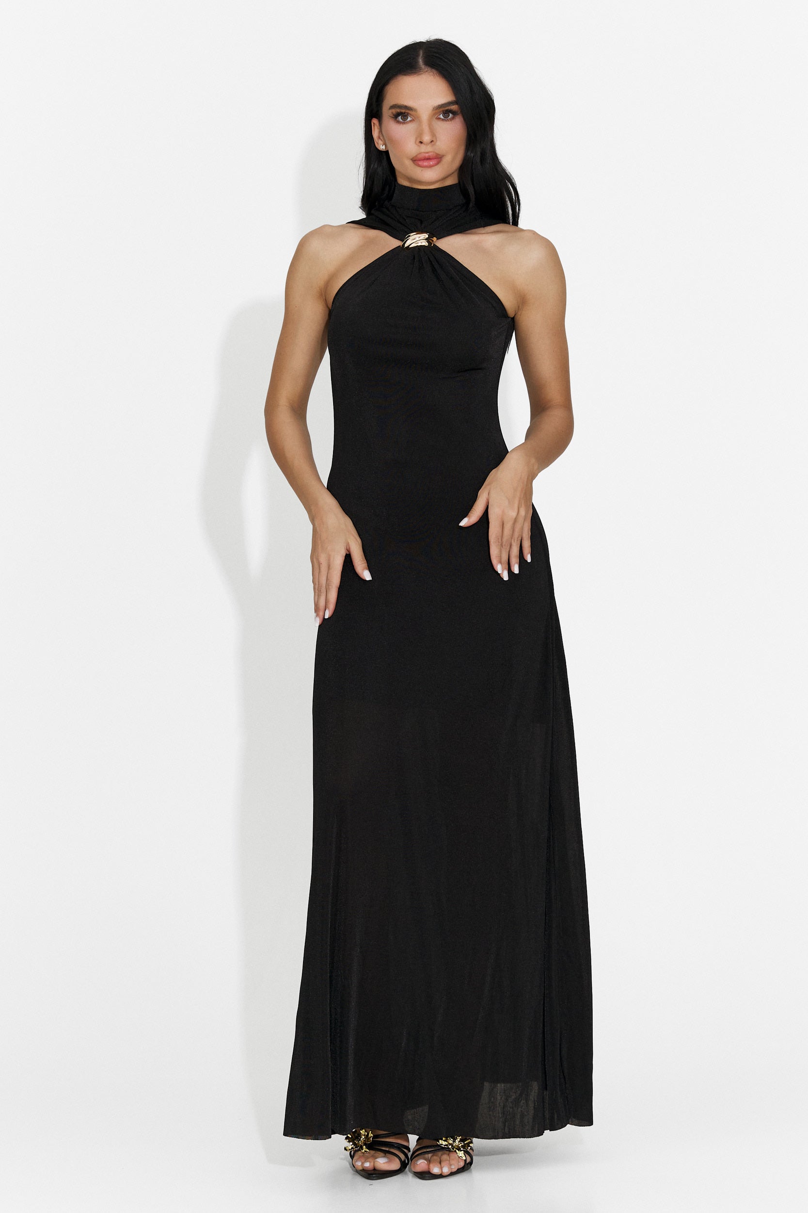 Rochie dama lunga neagra Alecsona Bogas