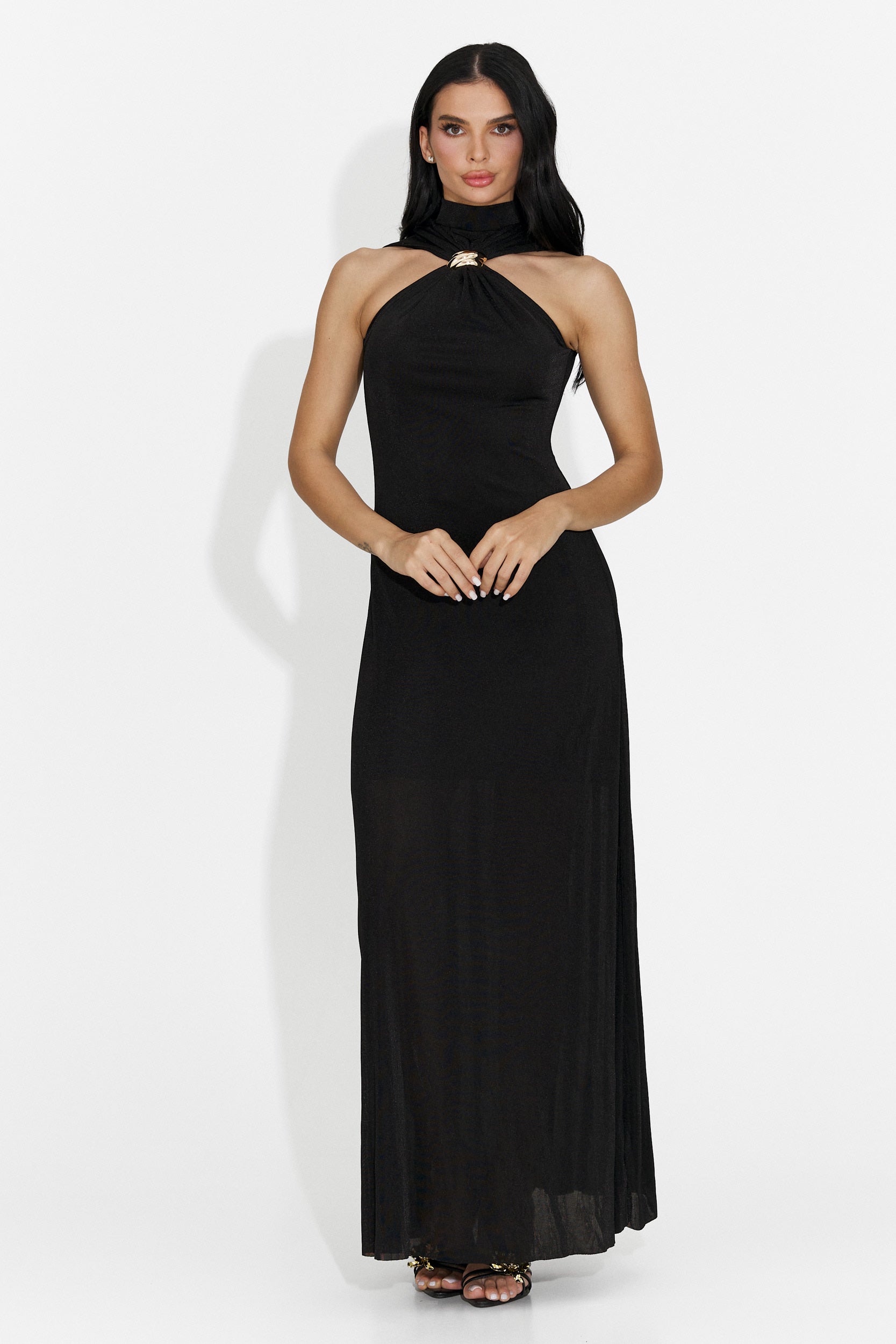 Rochie dama lunga neagra Alecsona Bogas