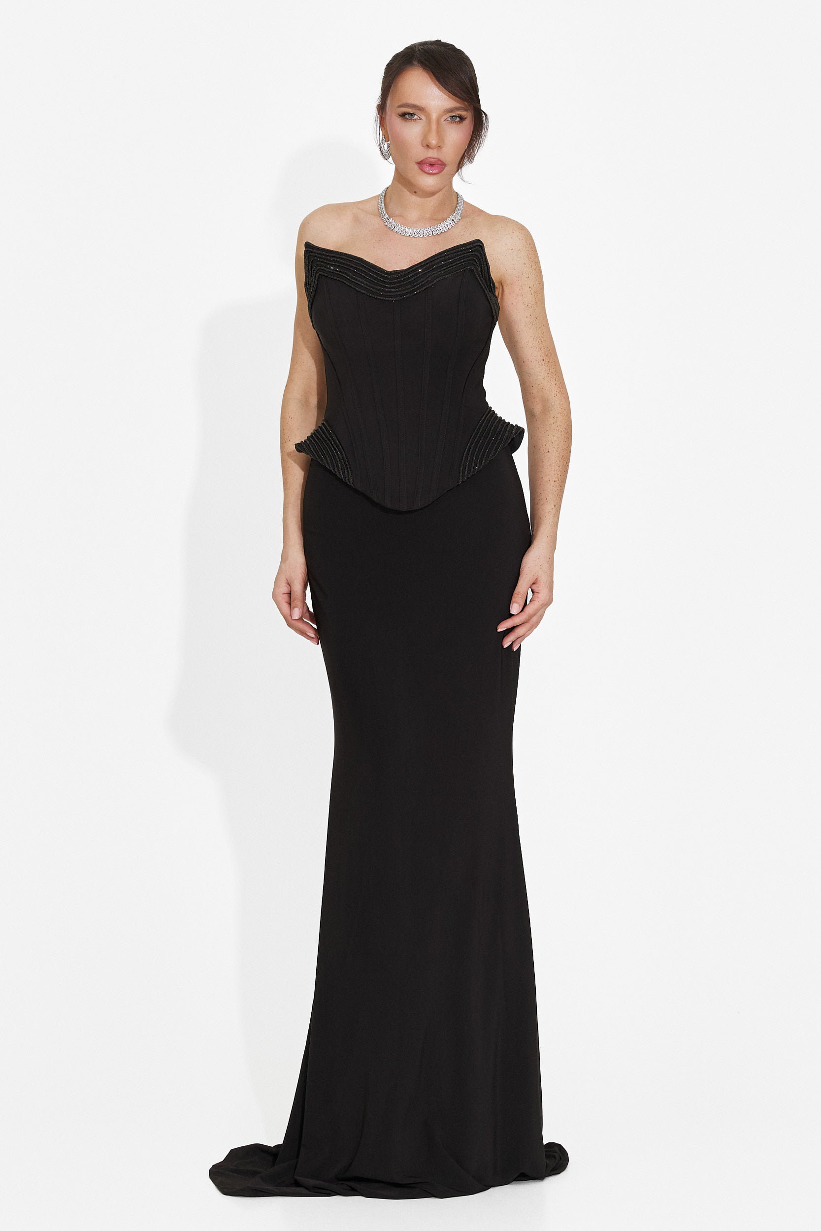 Rochie dama lunga neagra Caylei Bogas