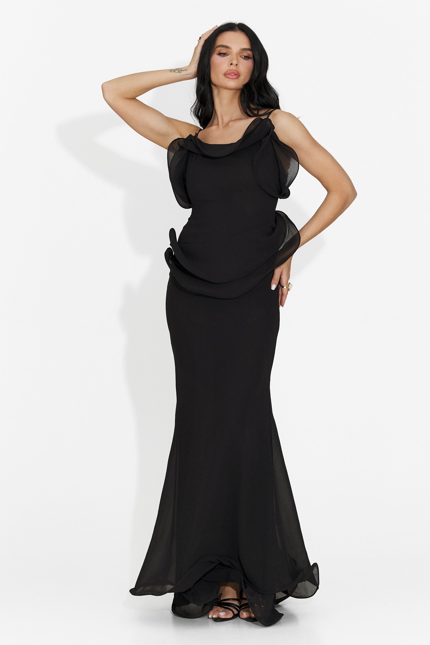 Rochie dama lunga neagra Flary Bogas