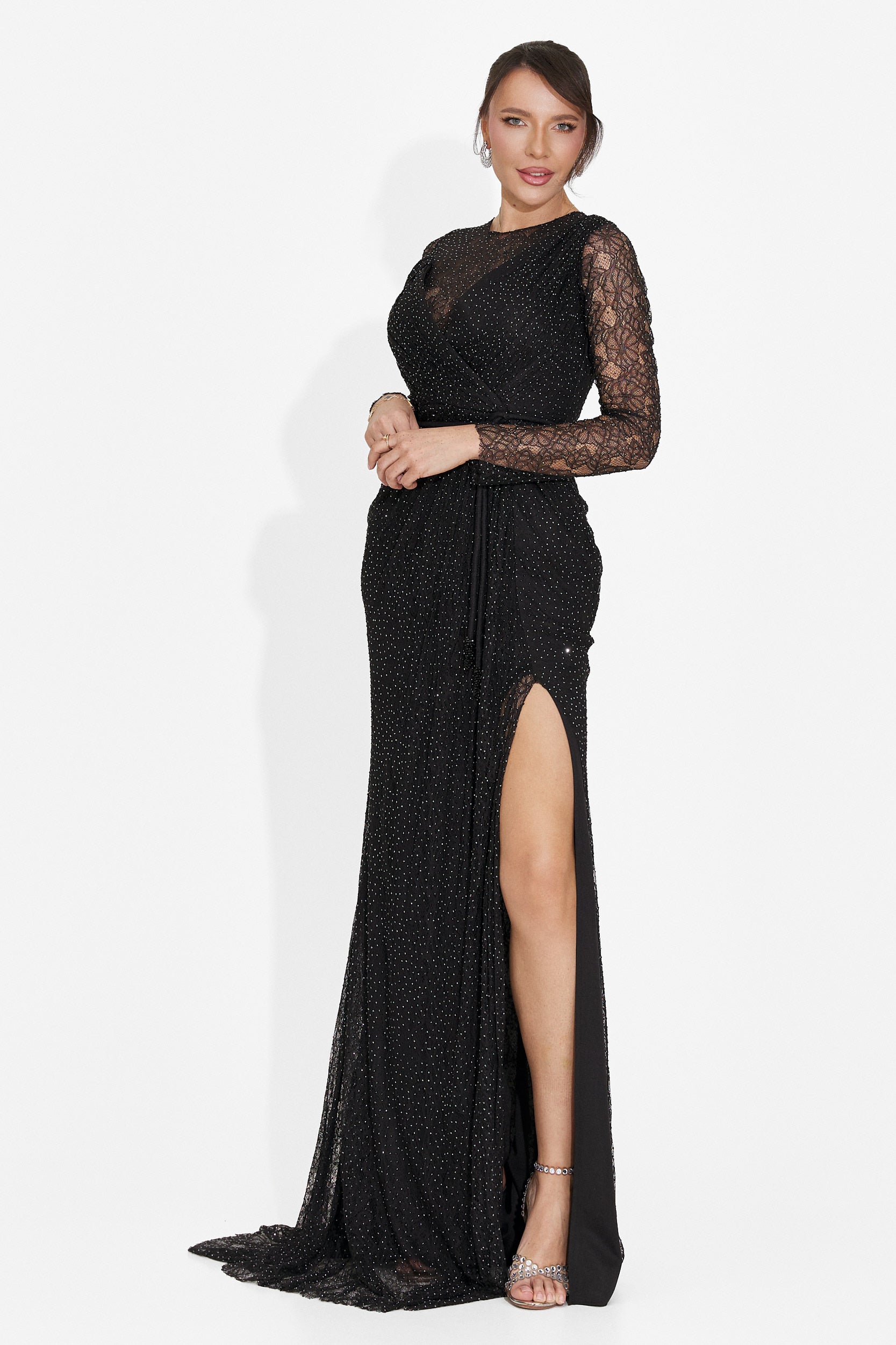 Lungo Vestito Nero da Donna di Herminia Bogas