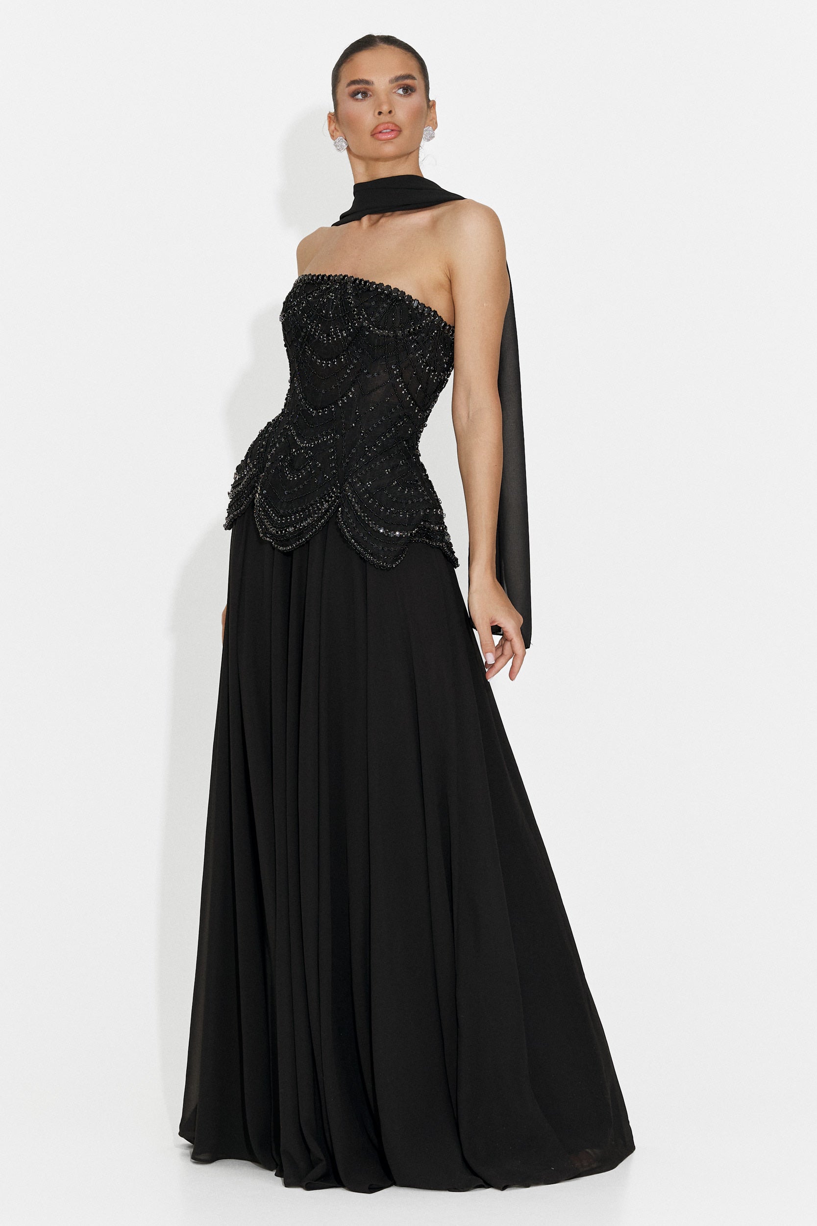 Rochie dama lunga neagra Jutta Bogas