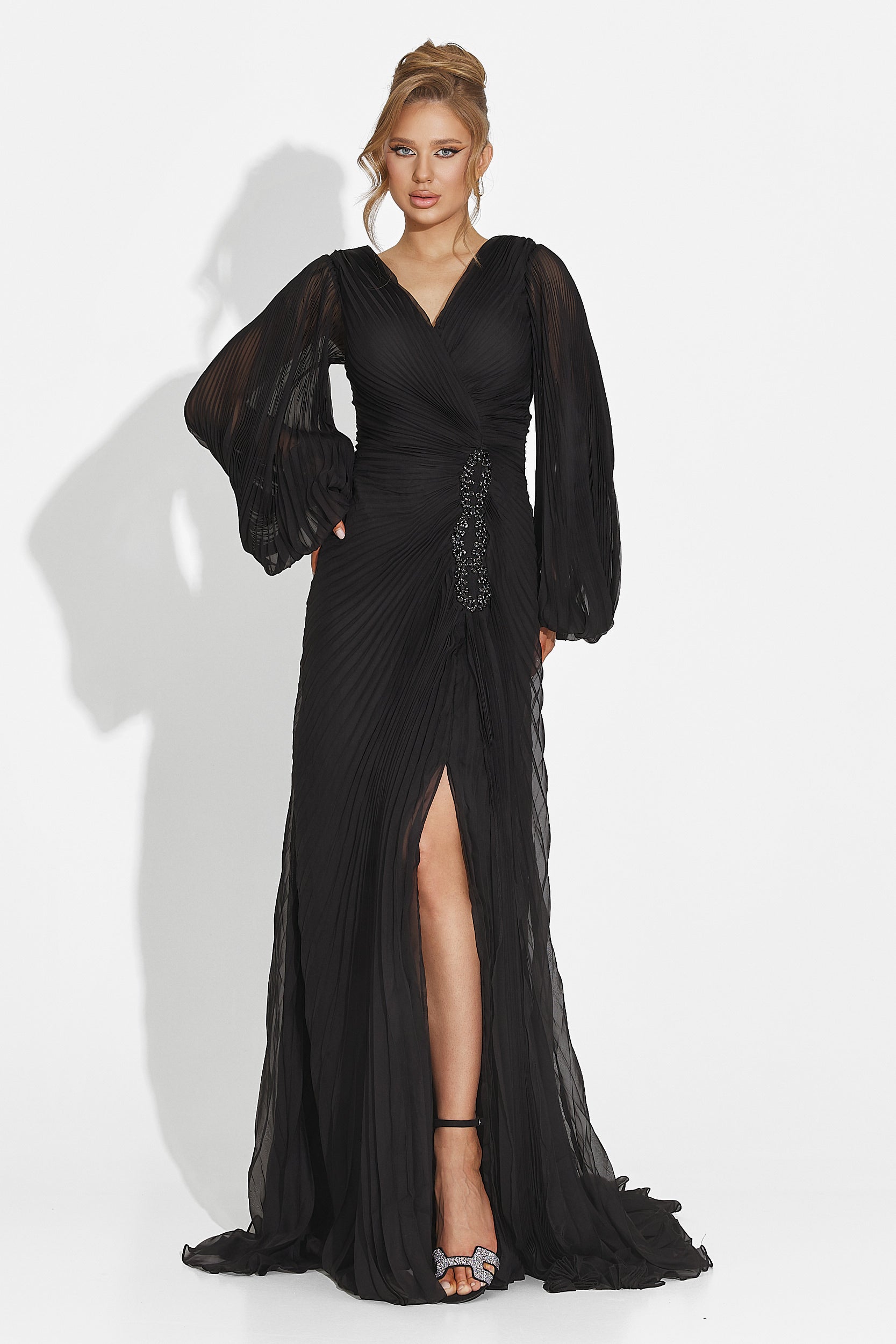 Abito lungo nero da donna Linares Bogas