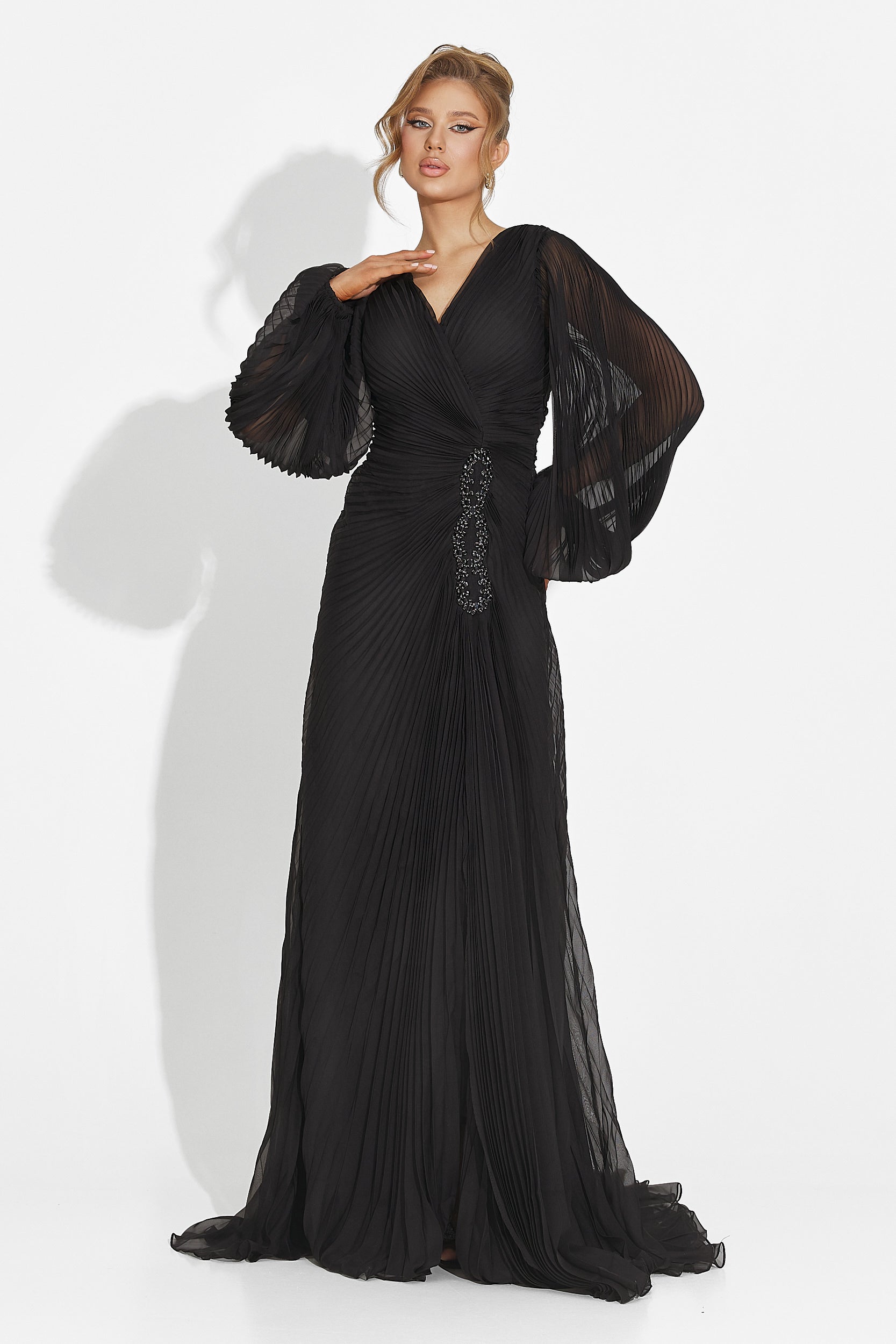 Abito lungo nero da donna Linares Bogas