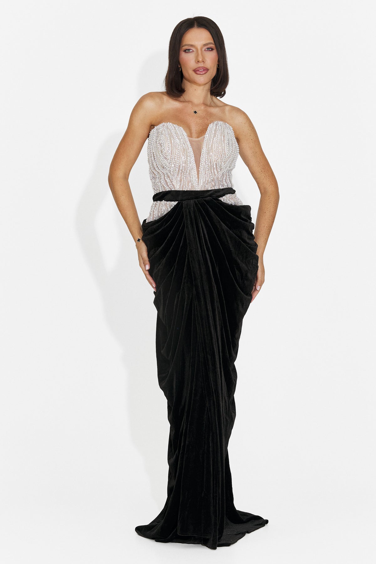 Vestito lungo da donna nero Poynta Bogas, immagine 3 di 5