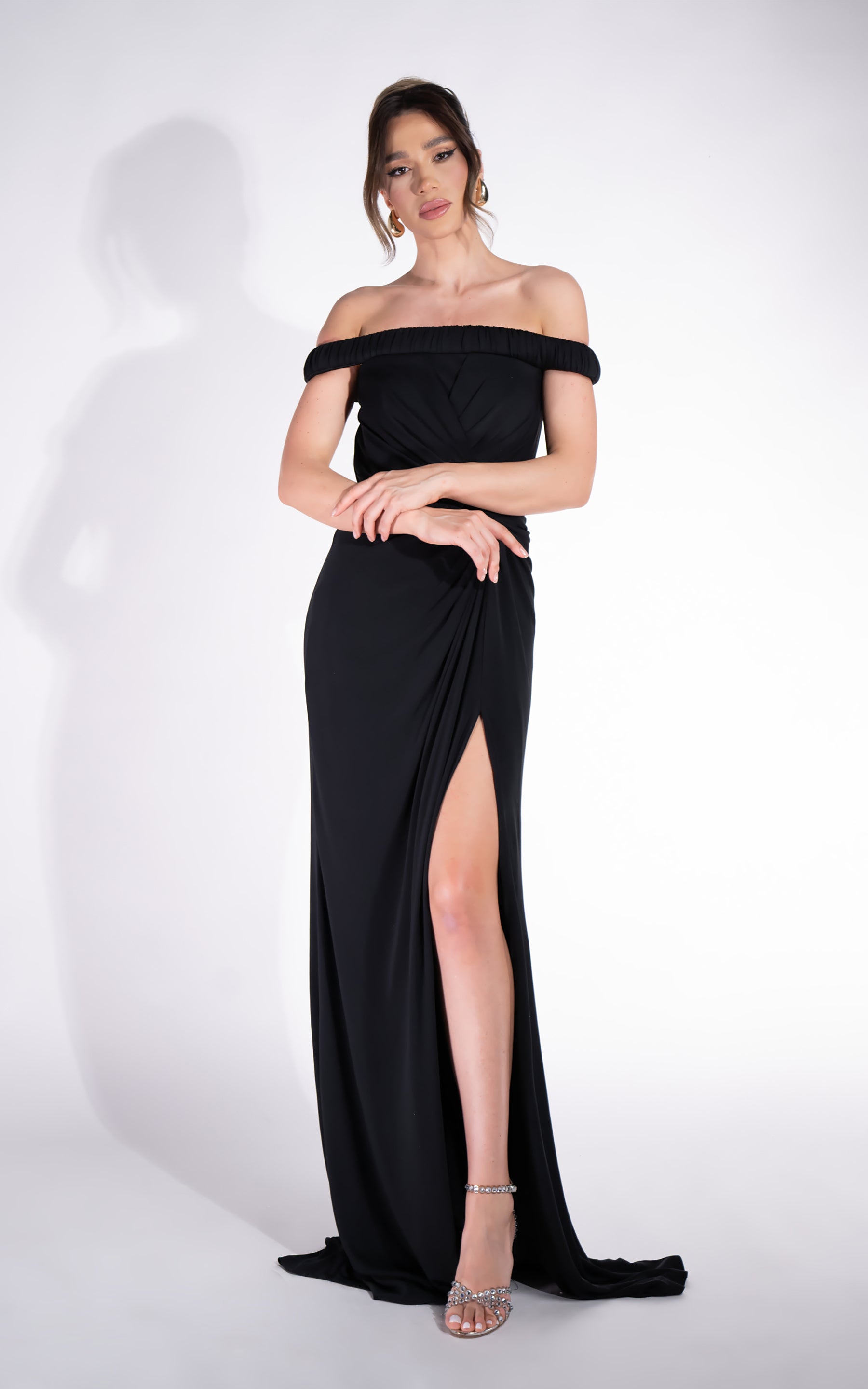 Abito lungo nero da donna Rehise Bogas