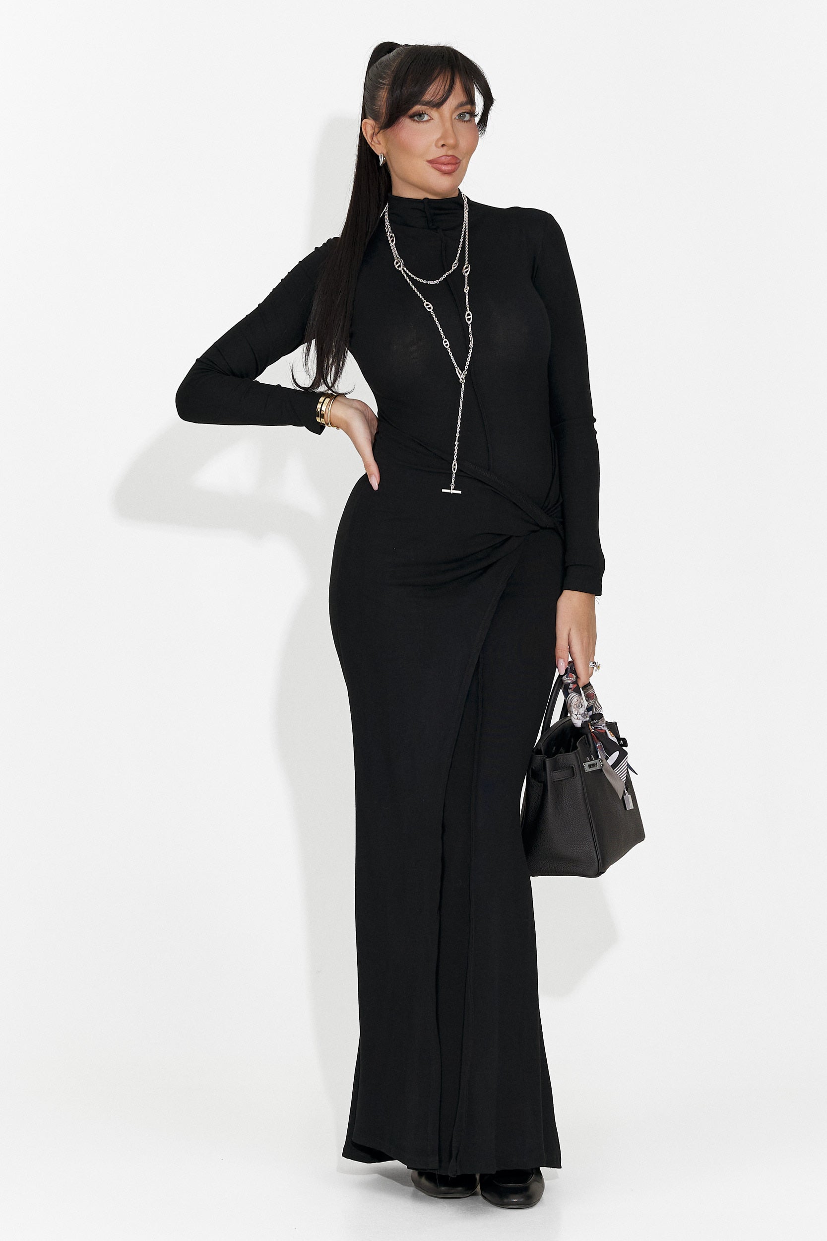 Lungo Vestito Nero da Donna di Sharita Bogas