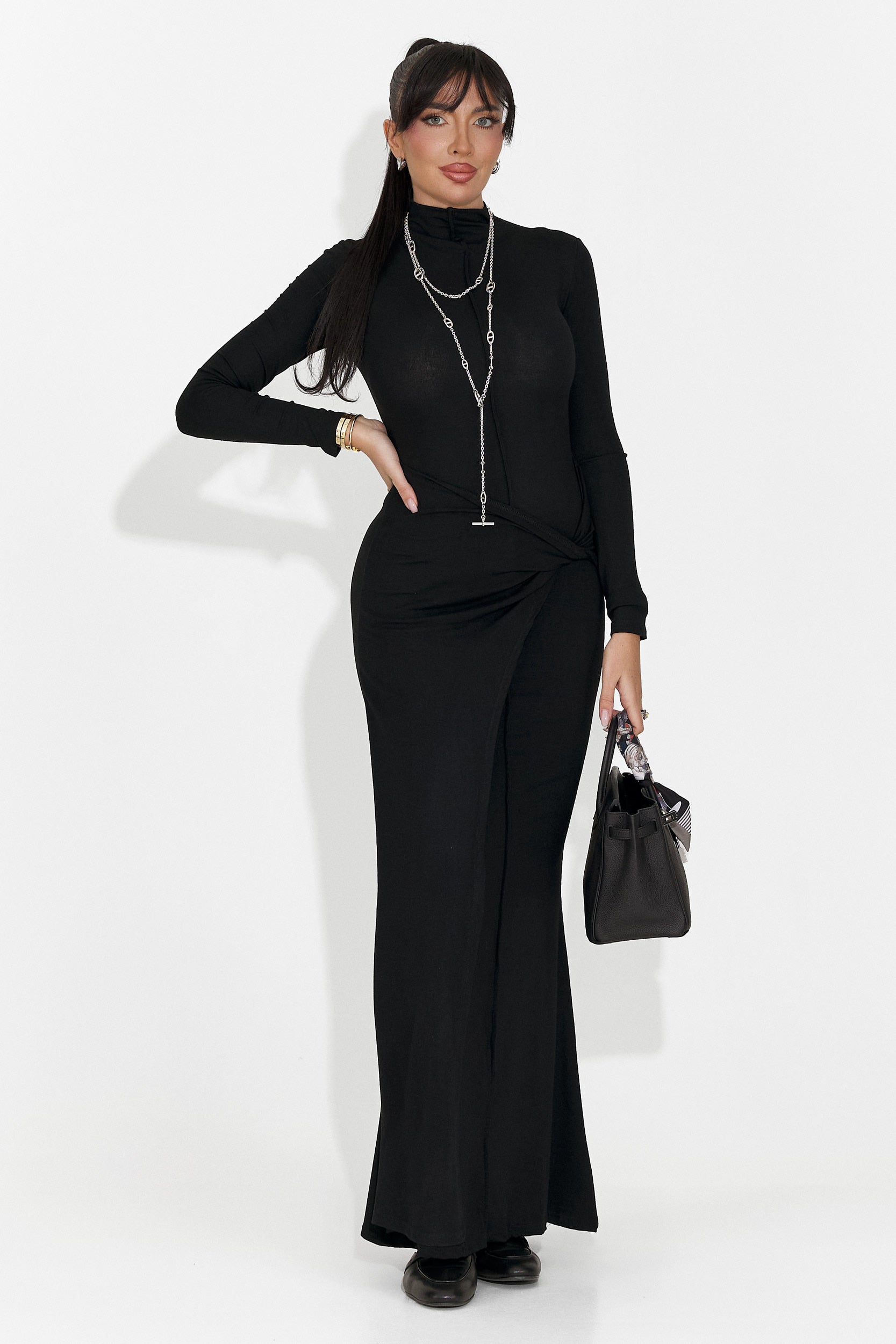 Lungo Vestito Nero da Donna di Sharita Bogas