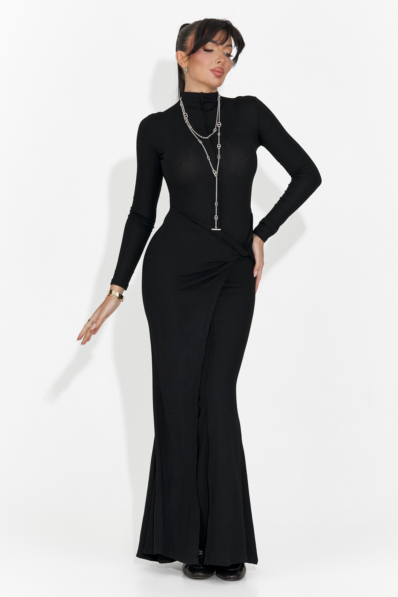 Lungo Vestito Nero da Donna di Sharita Bogas