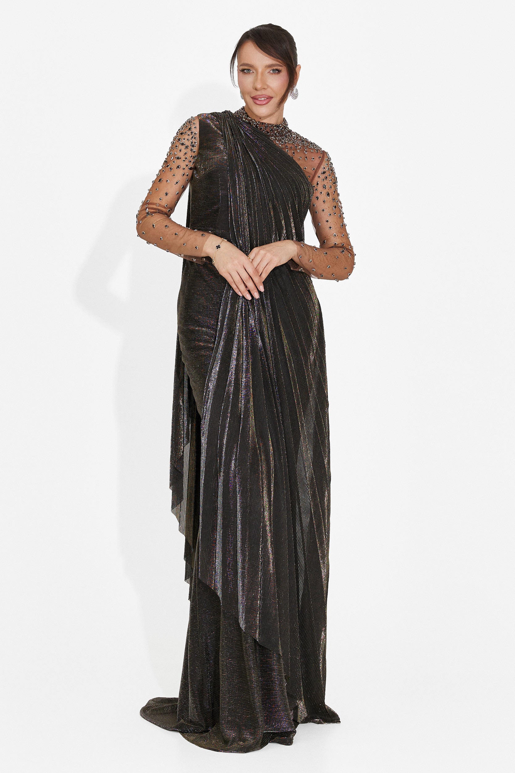 Lungo Vestito Nero per Donne di Ysaia Bogas