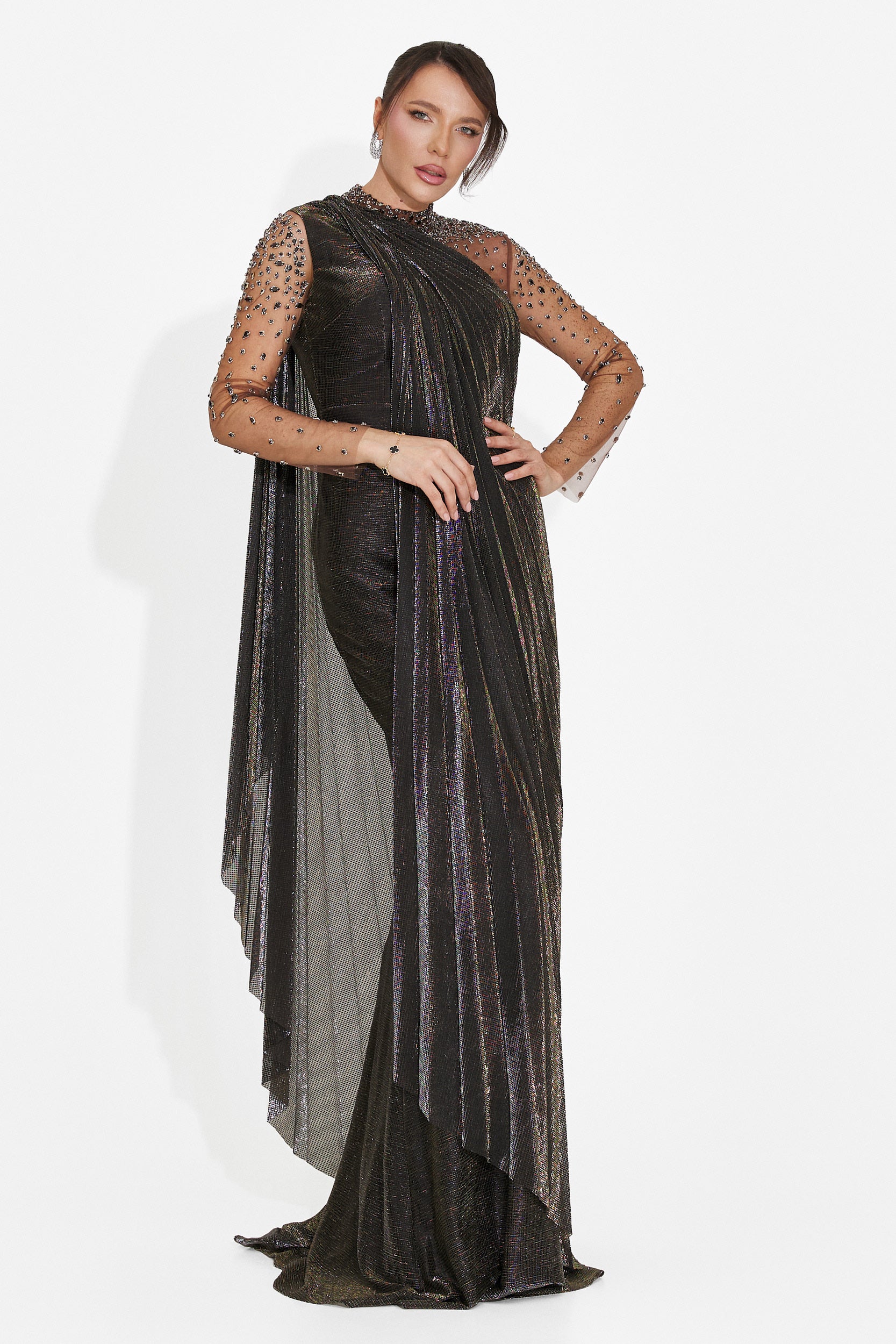 Lungo Vestito Nero per Donne di Ysaia Bogas