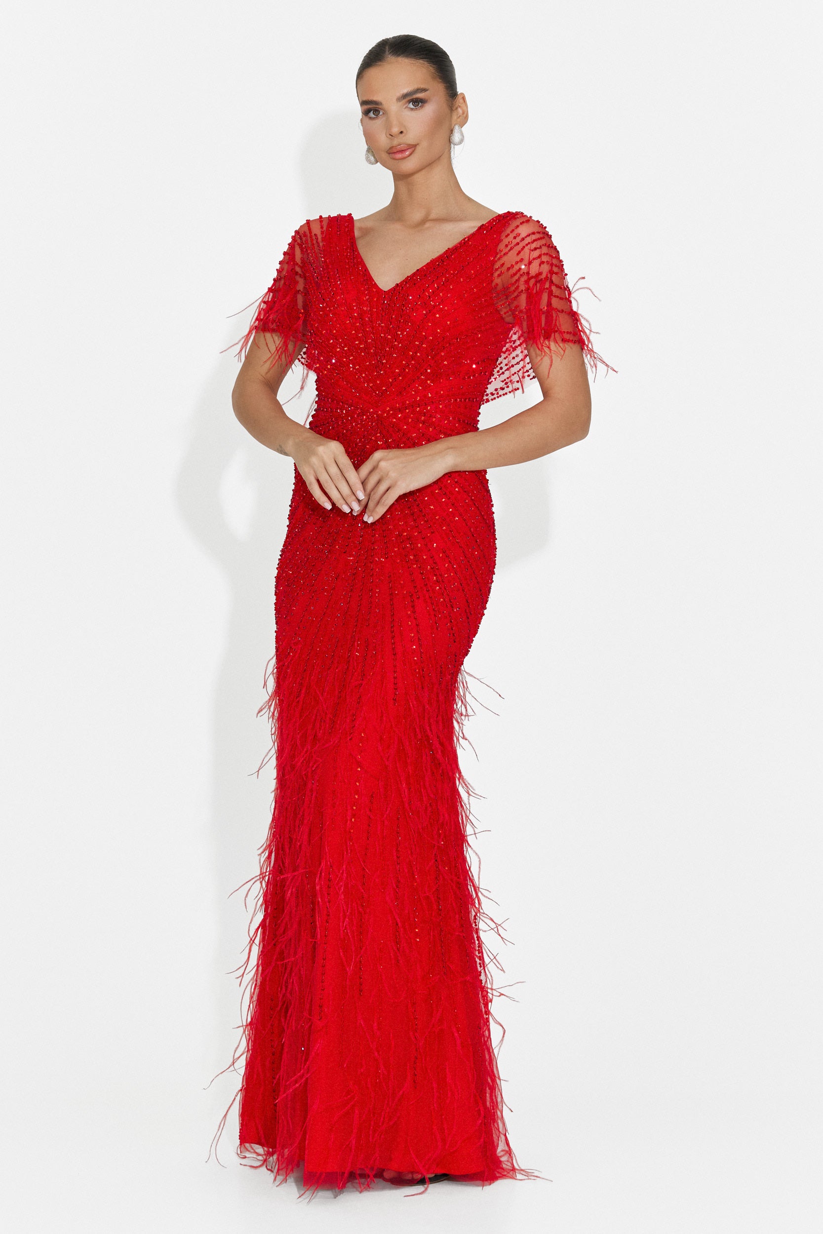 Rochie dama lunga rosie Elke Bogas
