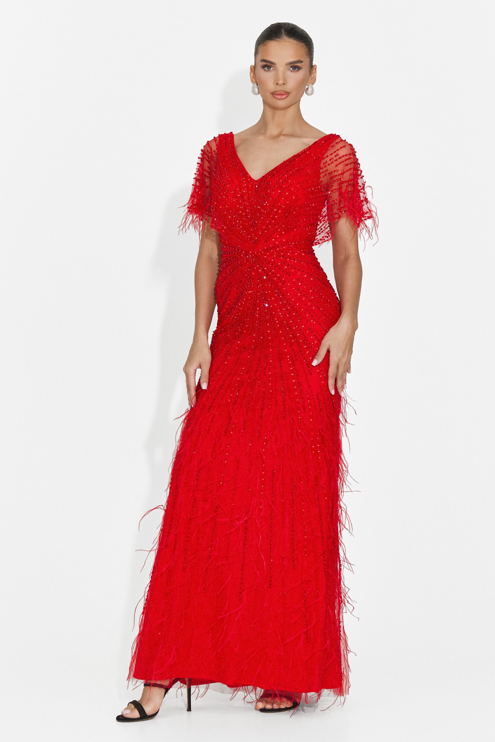 Rochie dama lunga rosie Elke Bogas