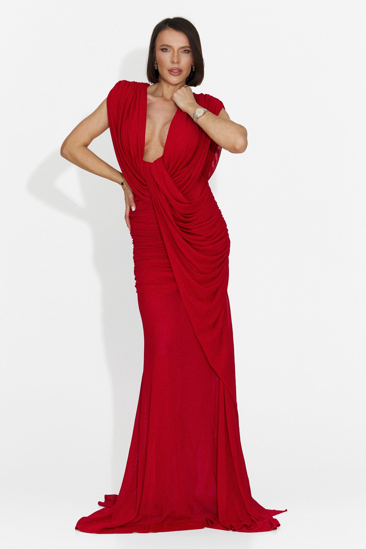 Abito lungo da donna rosso Iustima Bogas, immagine 1 di 9
