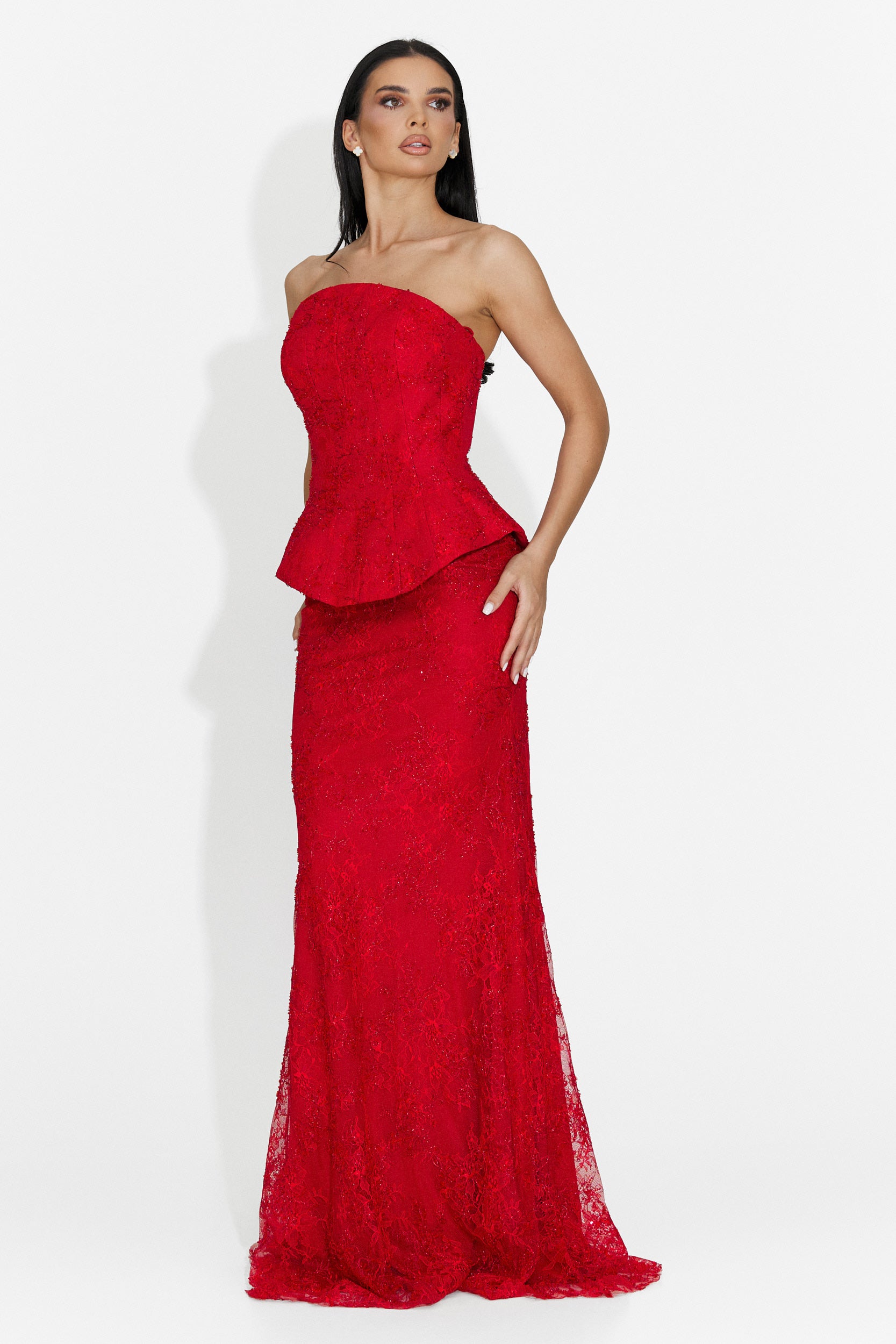 Lungo Vestito Rosso di Izalya Bogas per Donne