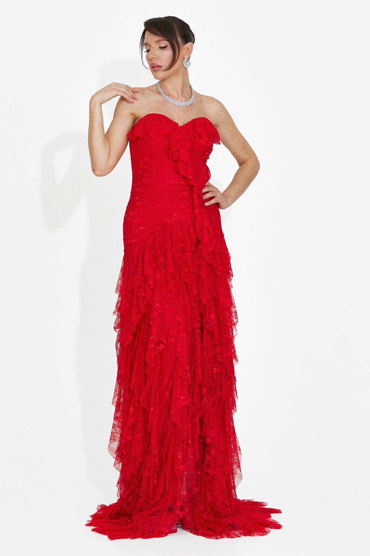 Abito da donna lungo rosso Jesya Bogas, immagine 7 di 7
