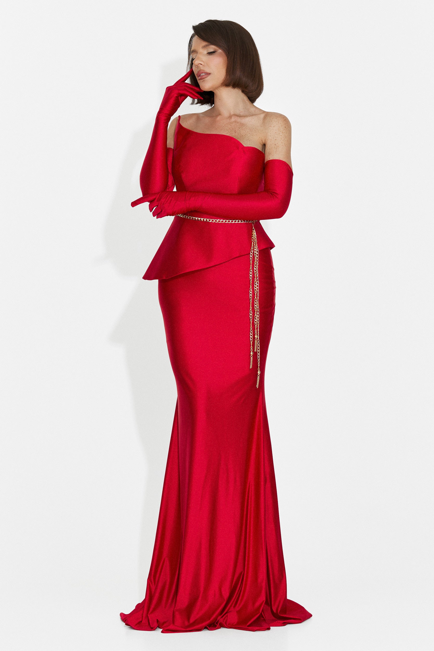 Lungo Vestito Rosso di Merle Bogas per Donne