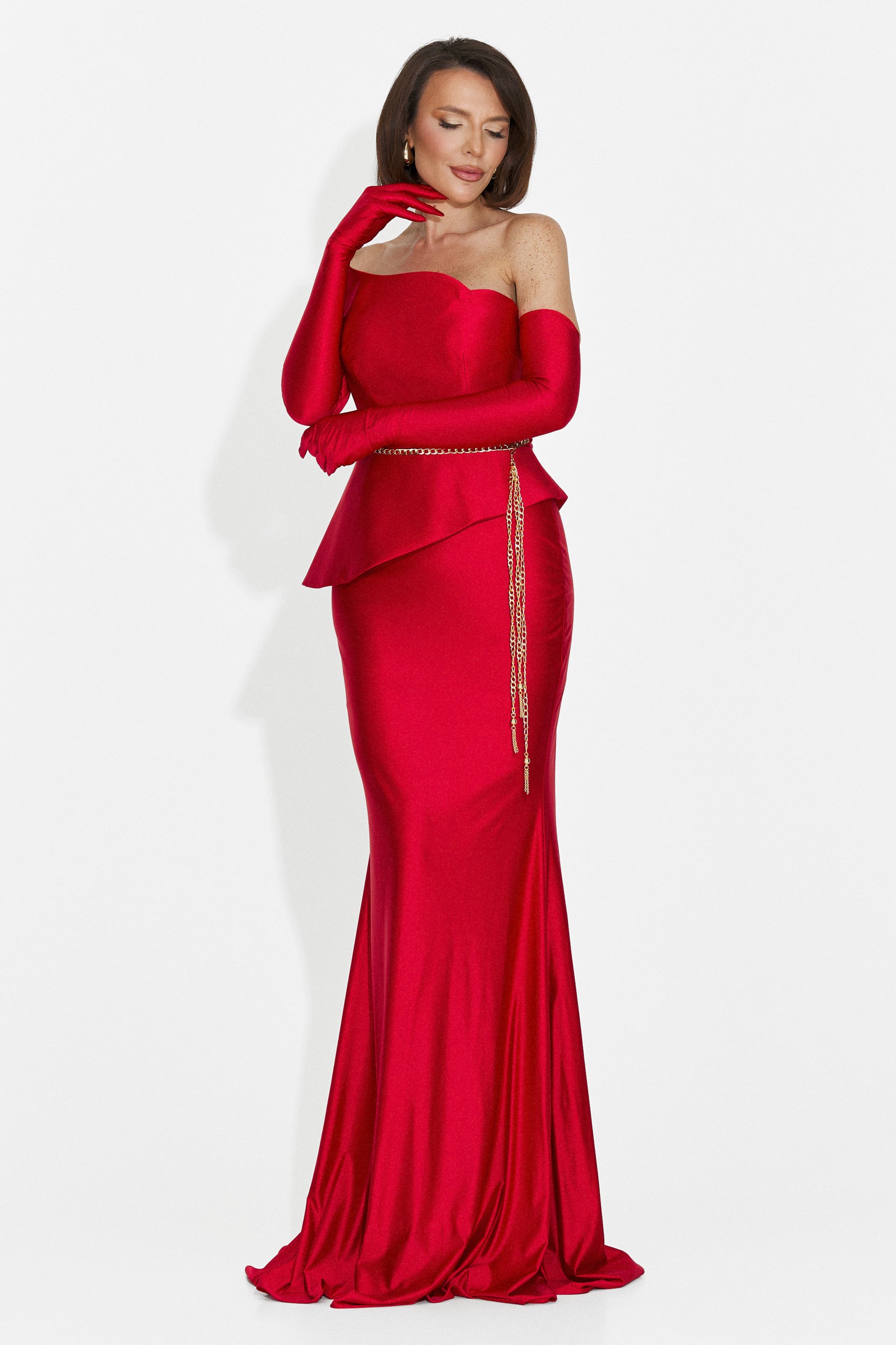 Lungo Vestito Rosso di Merle Bogas per Donne
