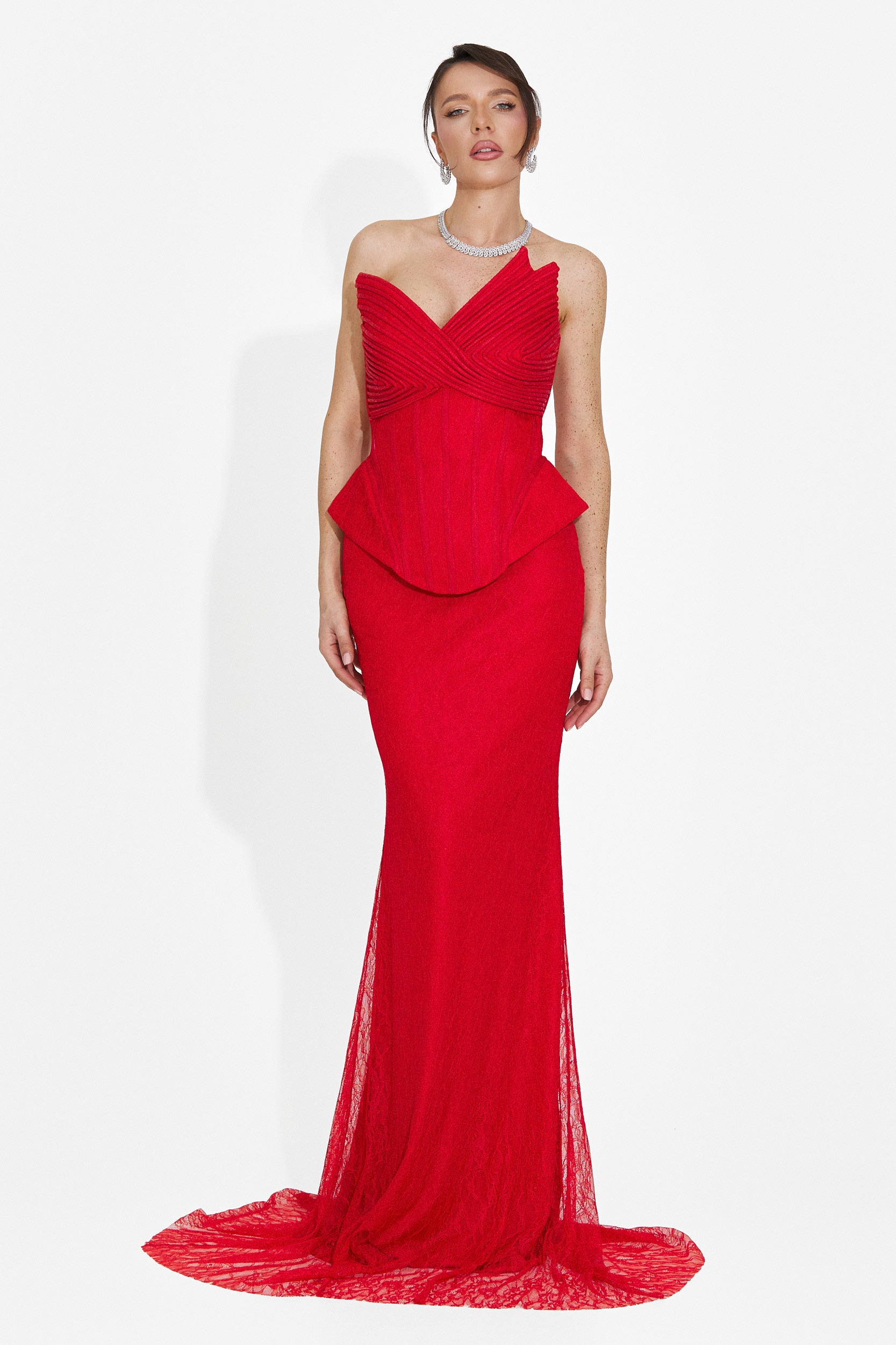 Lungo Vestito Rosso di Nabashia Bogas per Donne