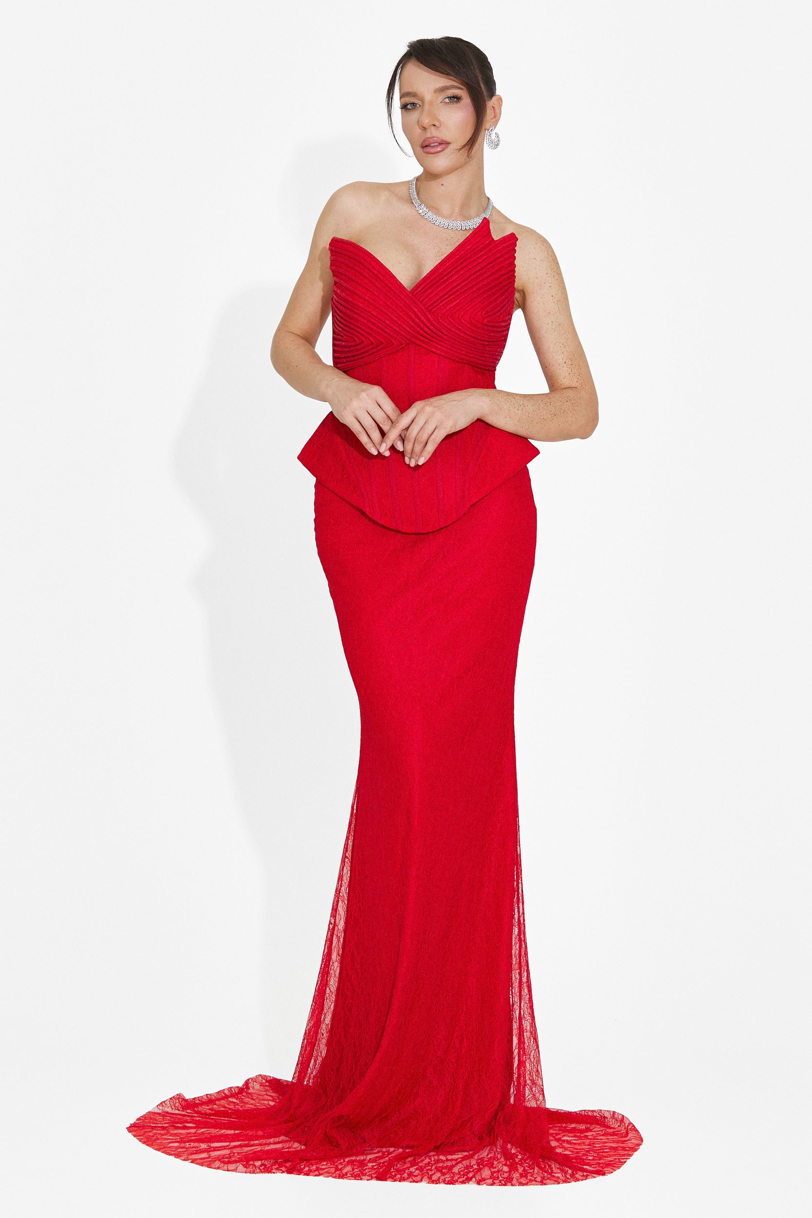 Lungo Vestito Rosso di Nabashia Bogas per Donne