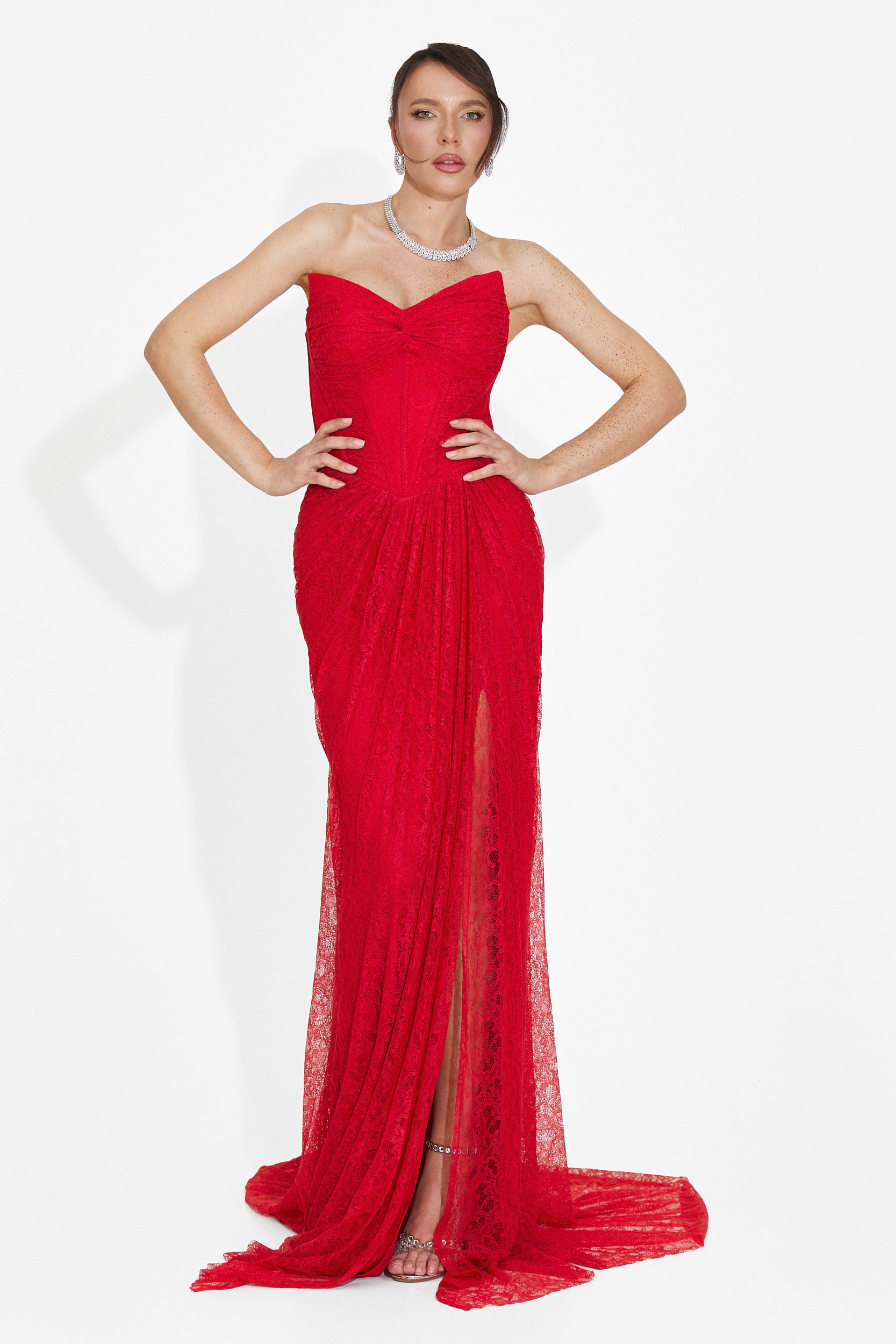 Rochie dama lunga rosie Sareia Bogas