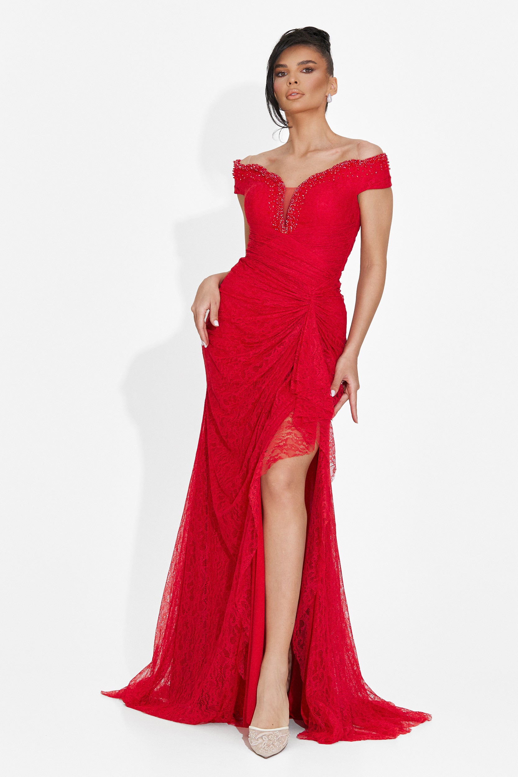 Lungo Vestito Rosso da Donna di Sidomia Bogas
