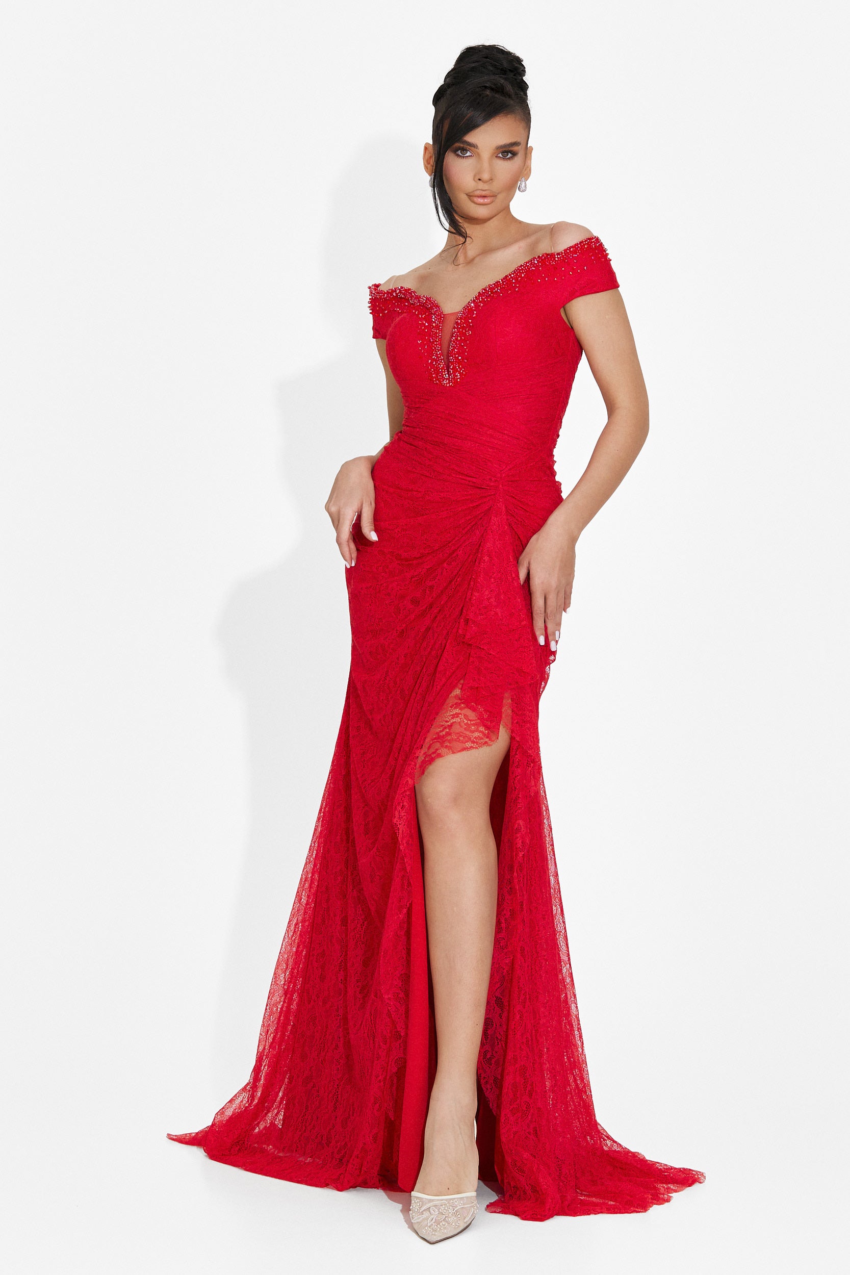 Lungo Vestito Rosso da Donna di Sidomia Bogas