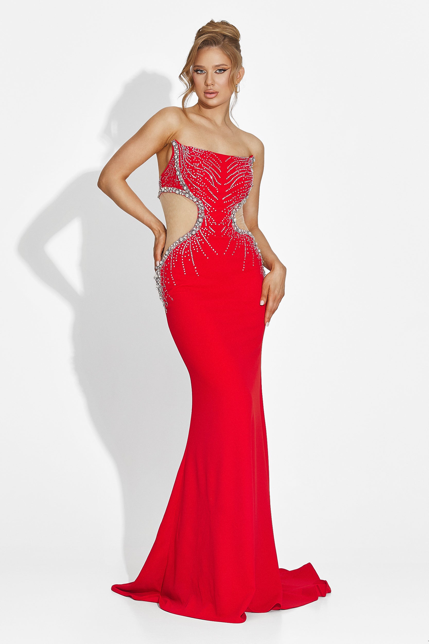 Abito lungo rosso da donna Zovina Bogas
