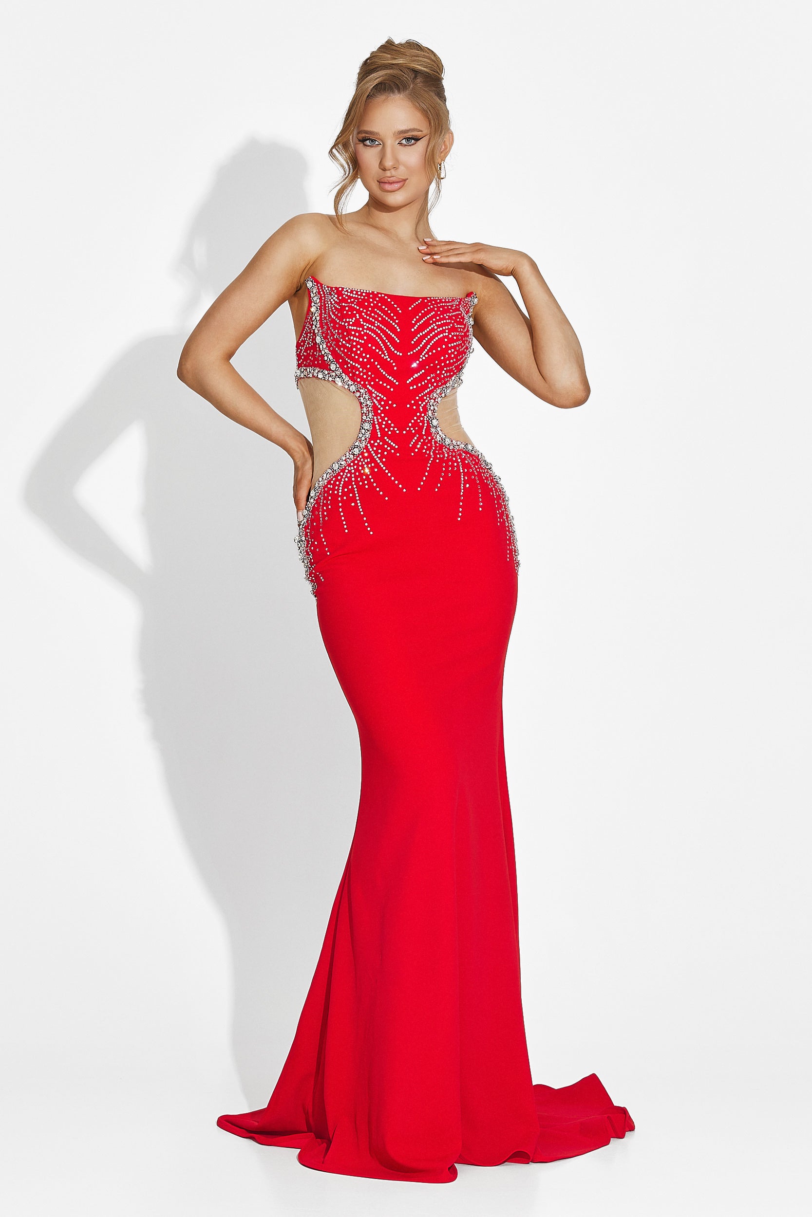 Abito lungo rosso da donna Zovina Bogas