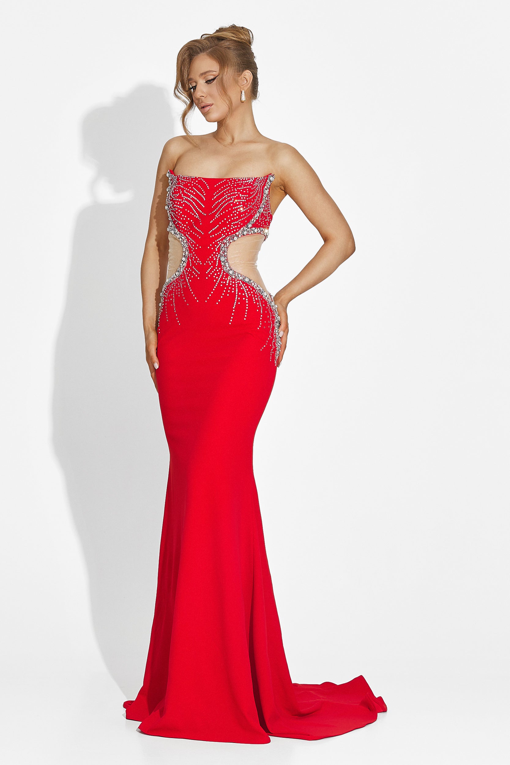 Abito lungo rosso da donna Zovina Bogas