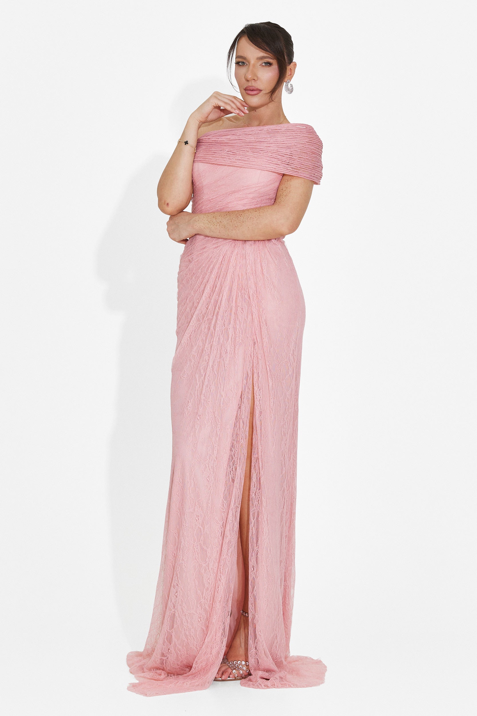 Rochie dama lunga roz Alanea Bogas