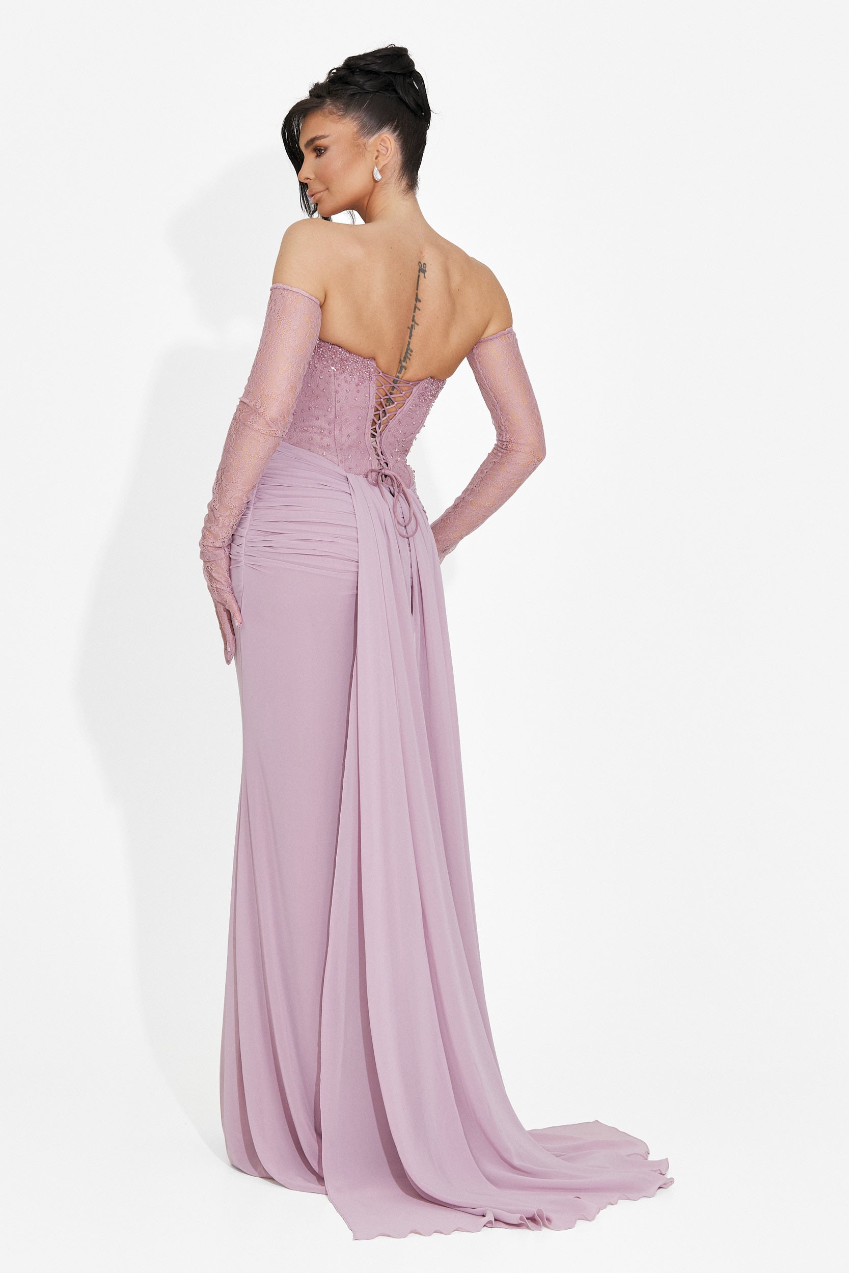 Lungo Vestito Rosa da Donna di Camya Bogas