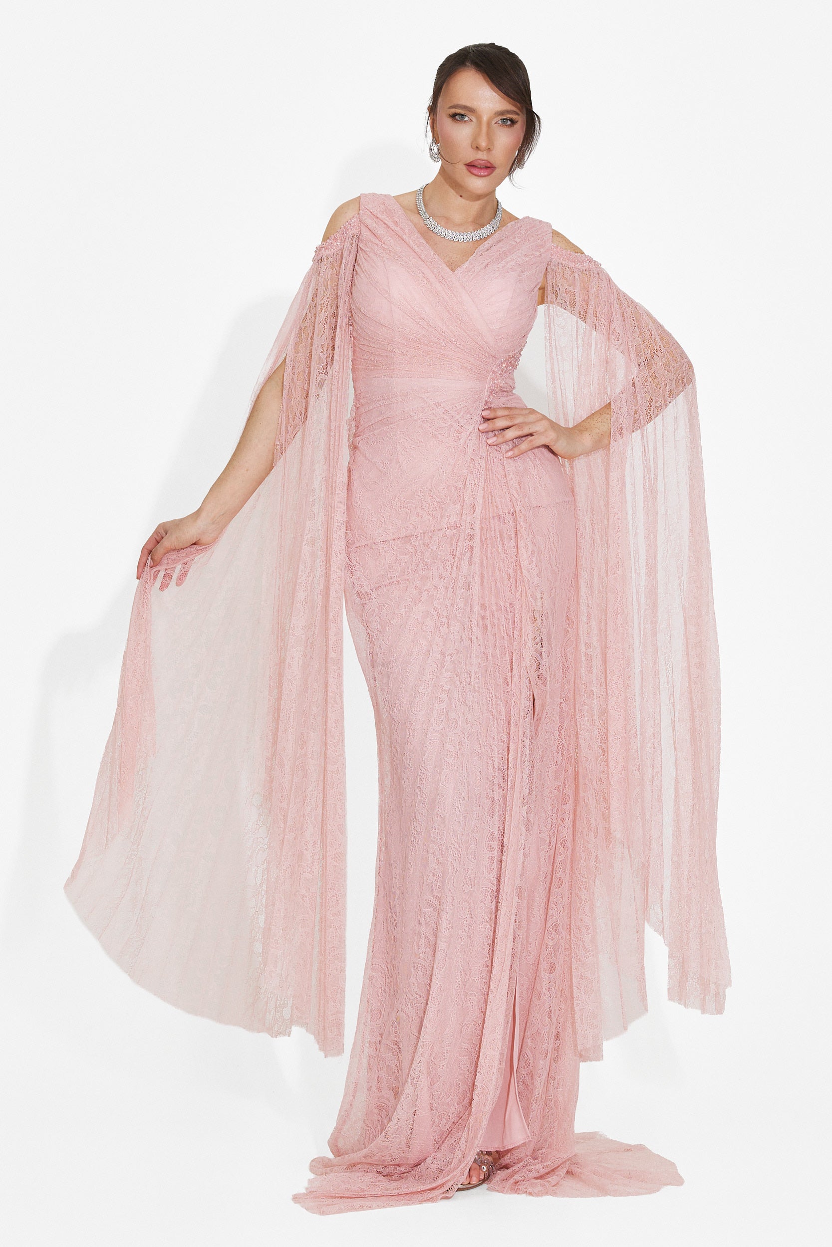 Lungo Vestito Rosa da Donna di Dionesia Bogas