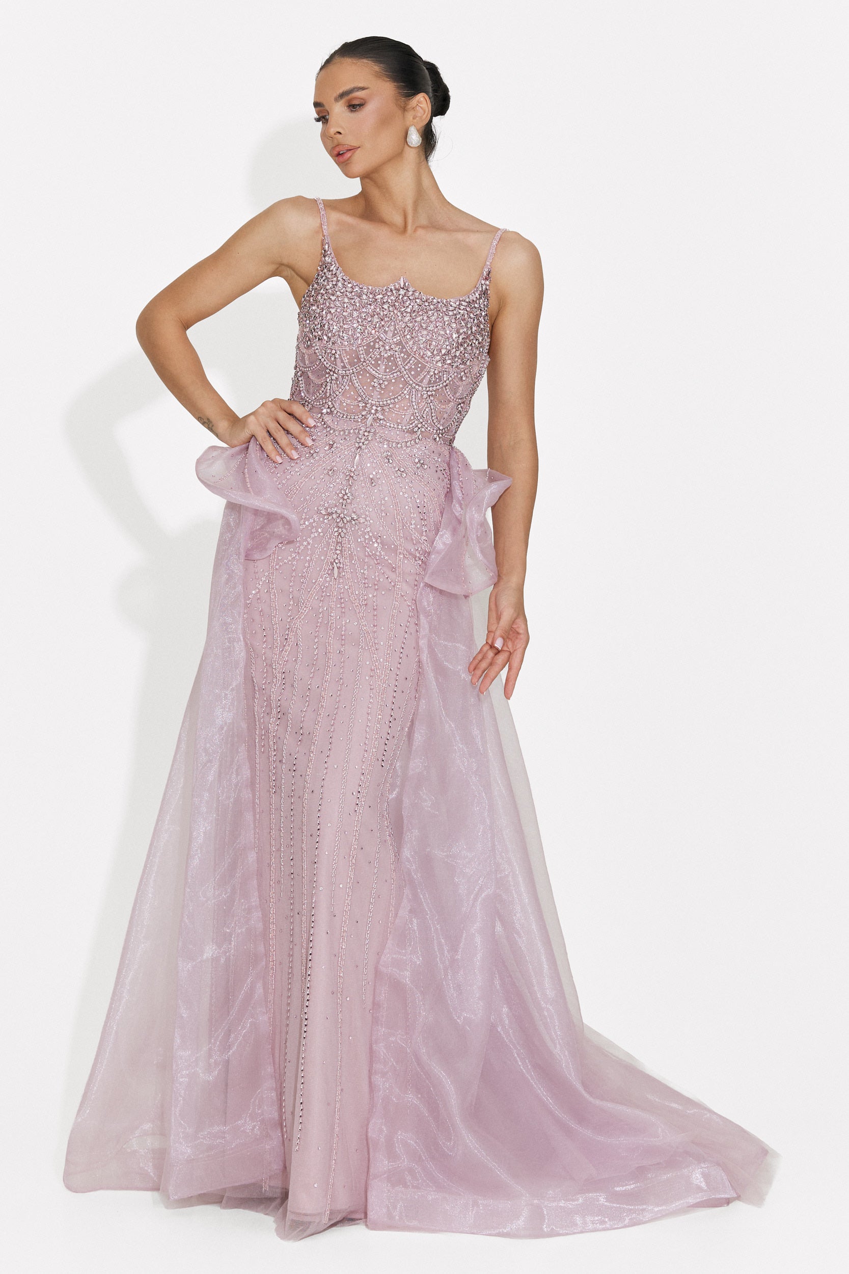 Rochie dama lunga roz Frauke Bogas