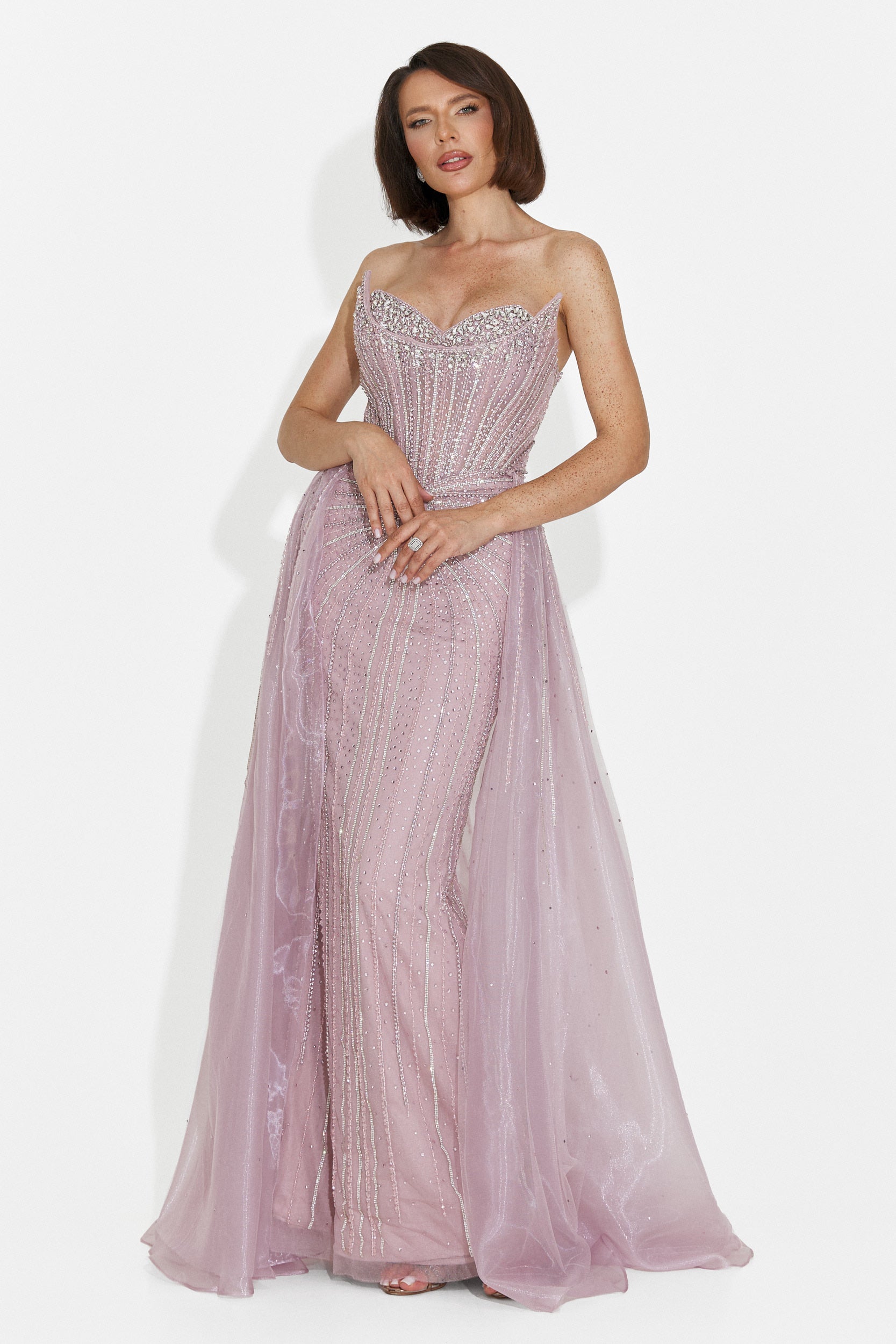 Lungo vestito rosa Gerda Bogas per donne