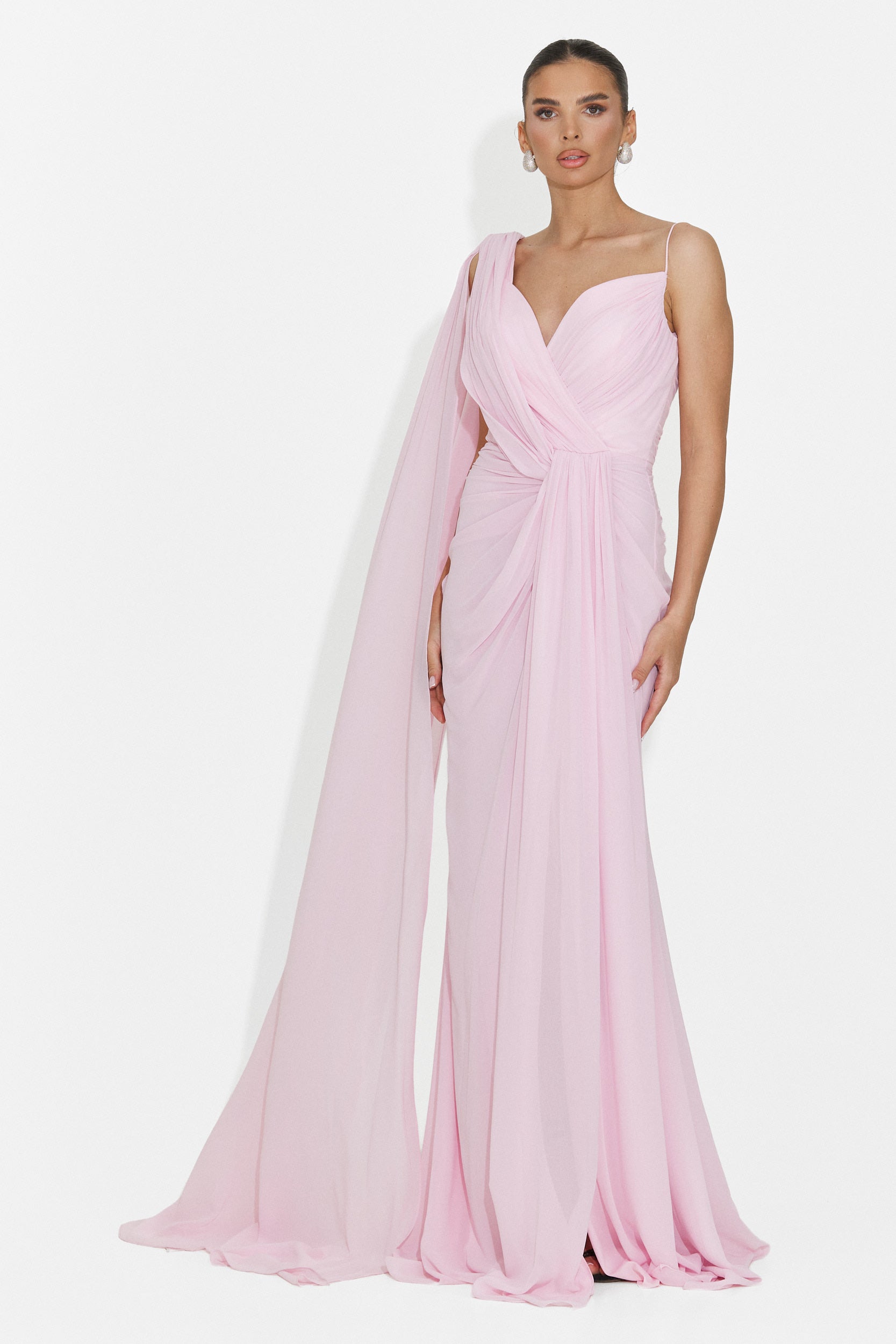 Lungo vestito rosa da donna Lino Bogas