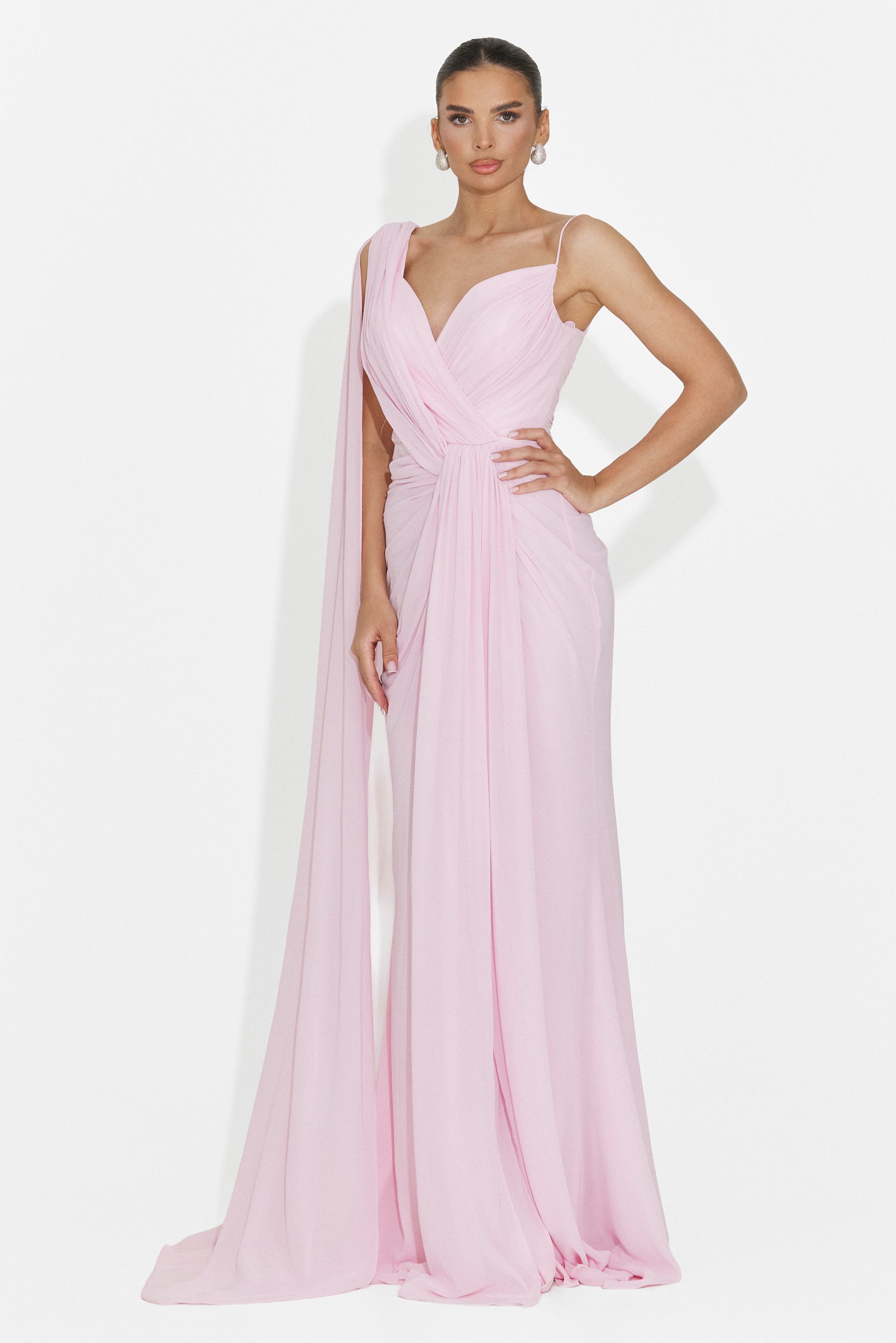 Lungo vestito rosa da donna Lino Bogas