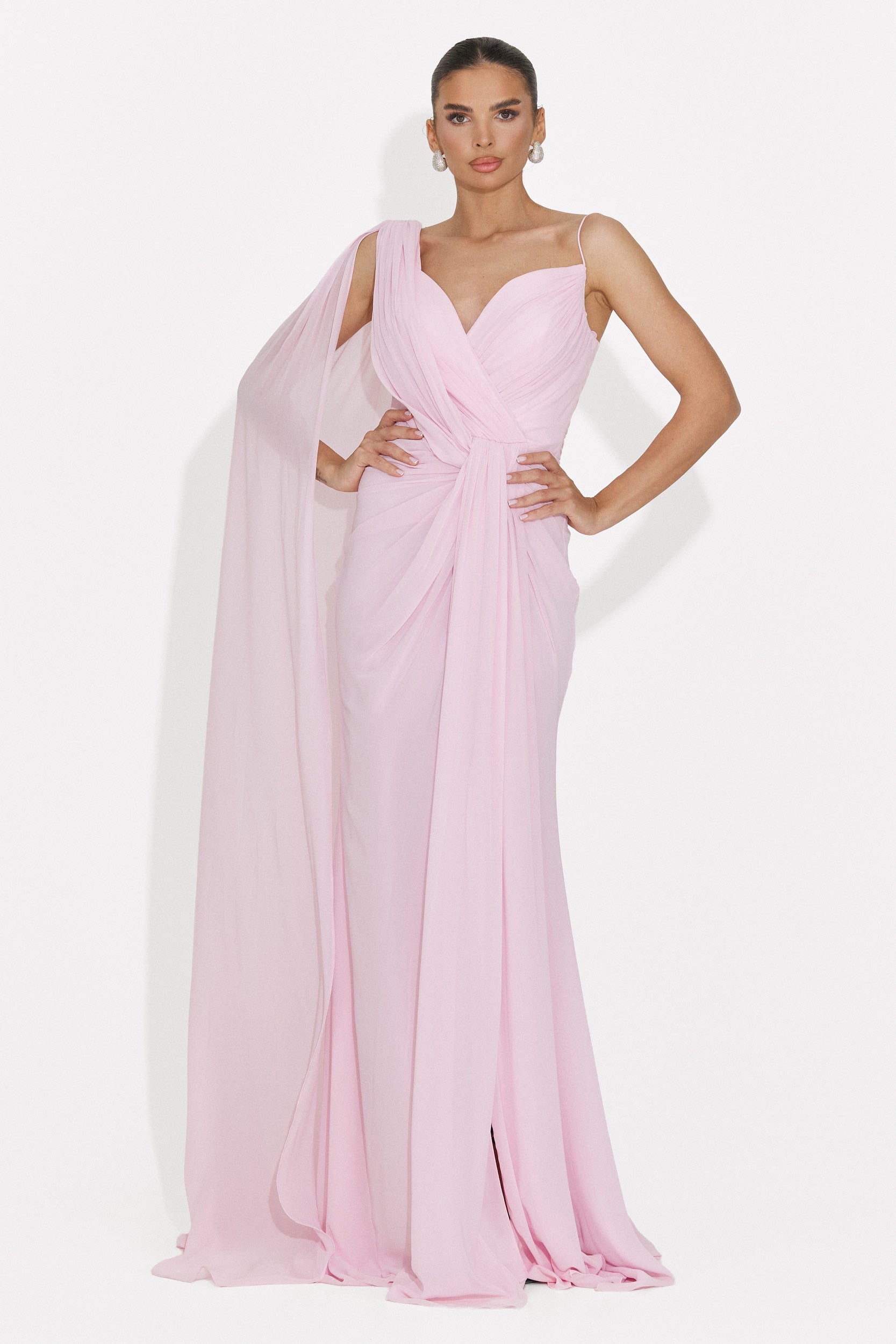 Lungo vestito rosa da donna Lino Bogas