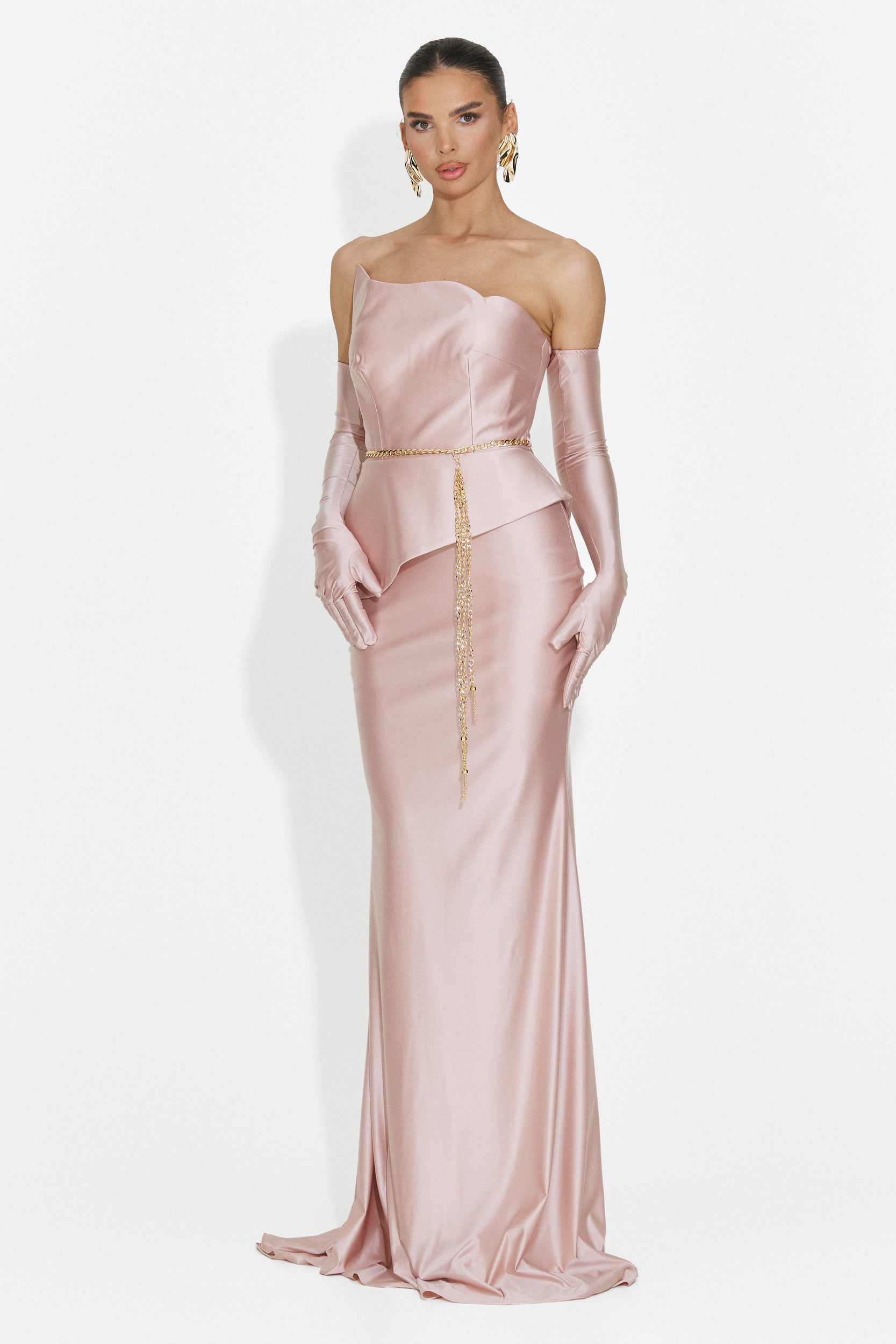 Lungo Vestito Rosa da Donna di Merle Bogas
