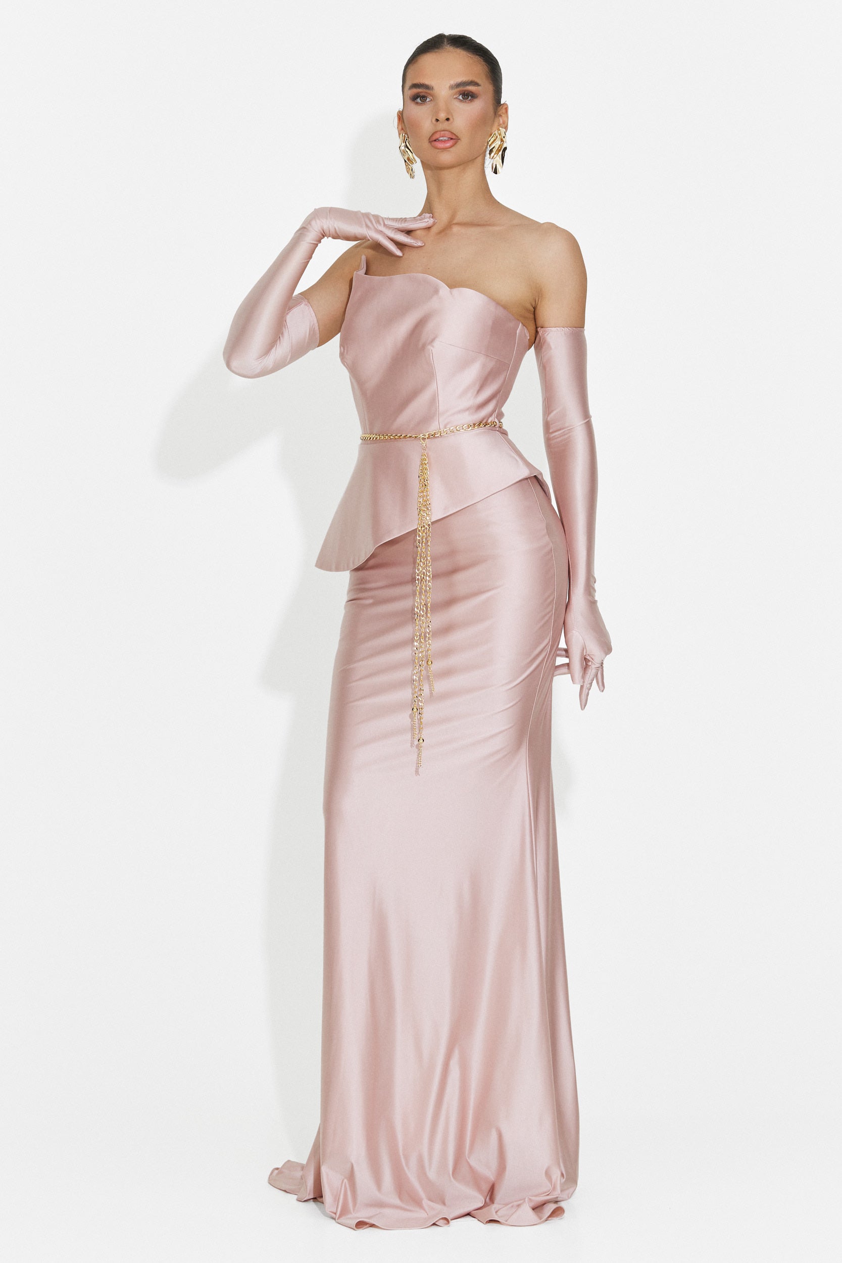 Lungo Vestito Rosa da Donna di Merle Bogas