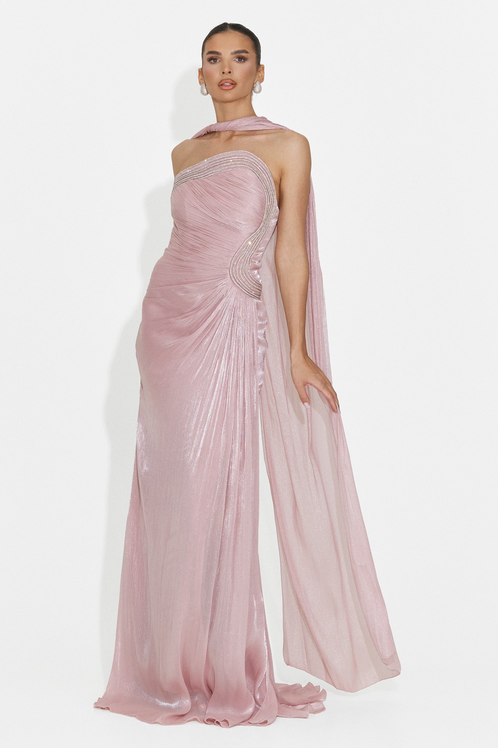 Lungo Vestito Rosa da Donna di Moritz Boga